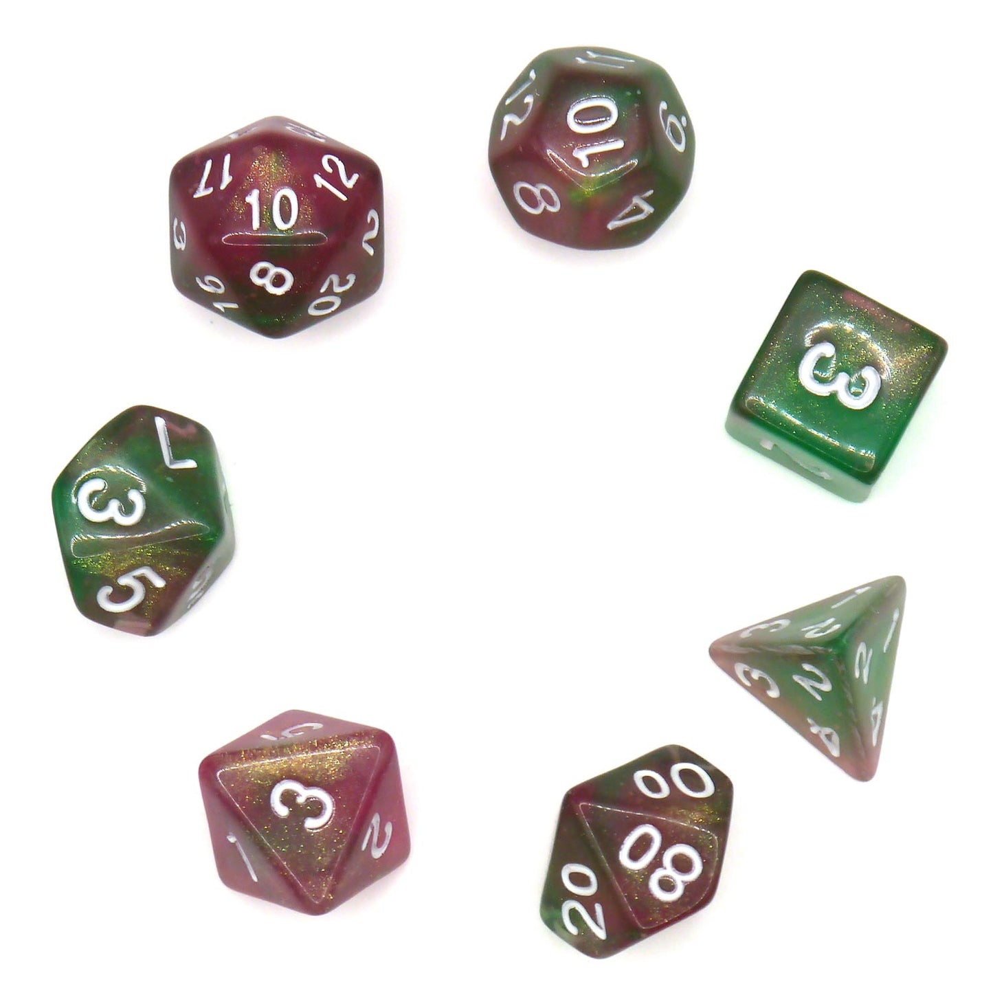 7-teiliges RPG Würfelset Glow: Rebirth