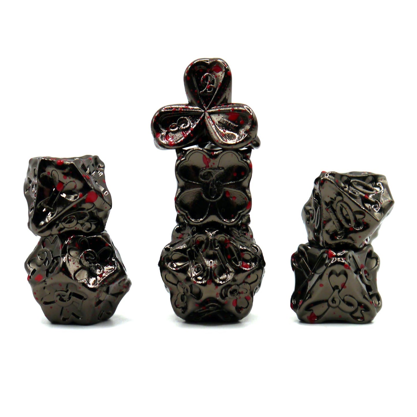 7-teiliges RPG Würfelset Metall: Bloody Clover