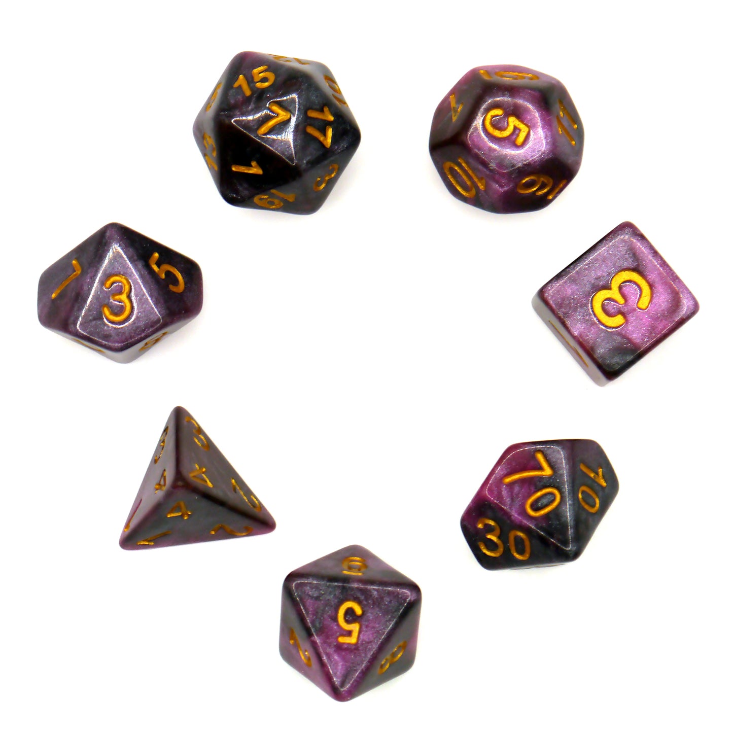 7-teiliges RPG Würfelset Galaxy: Purple