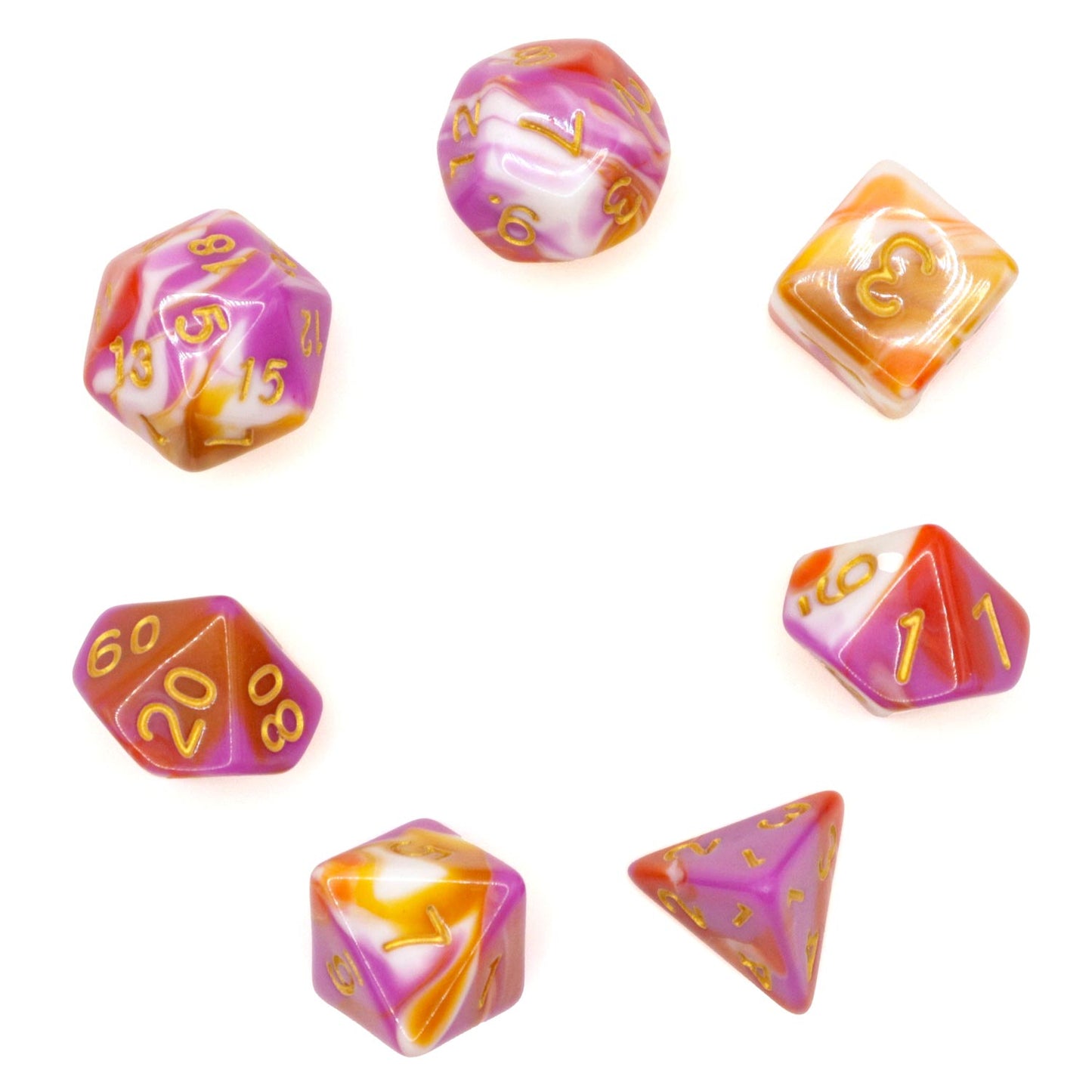 7-teiliges RPG Würfelset Mehrfarbig: Gini