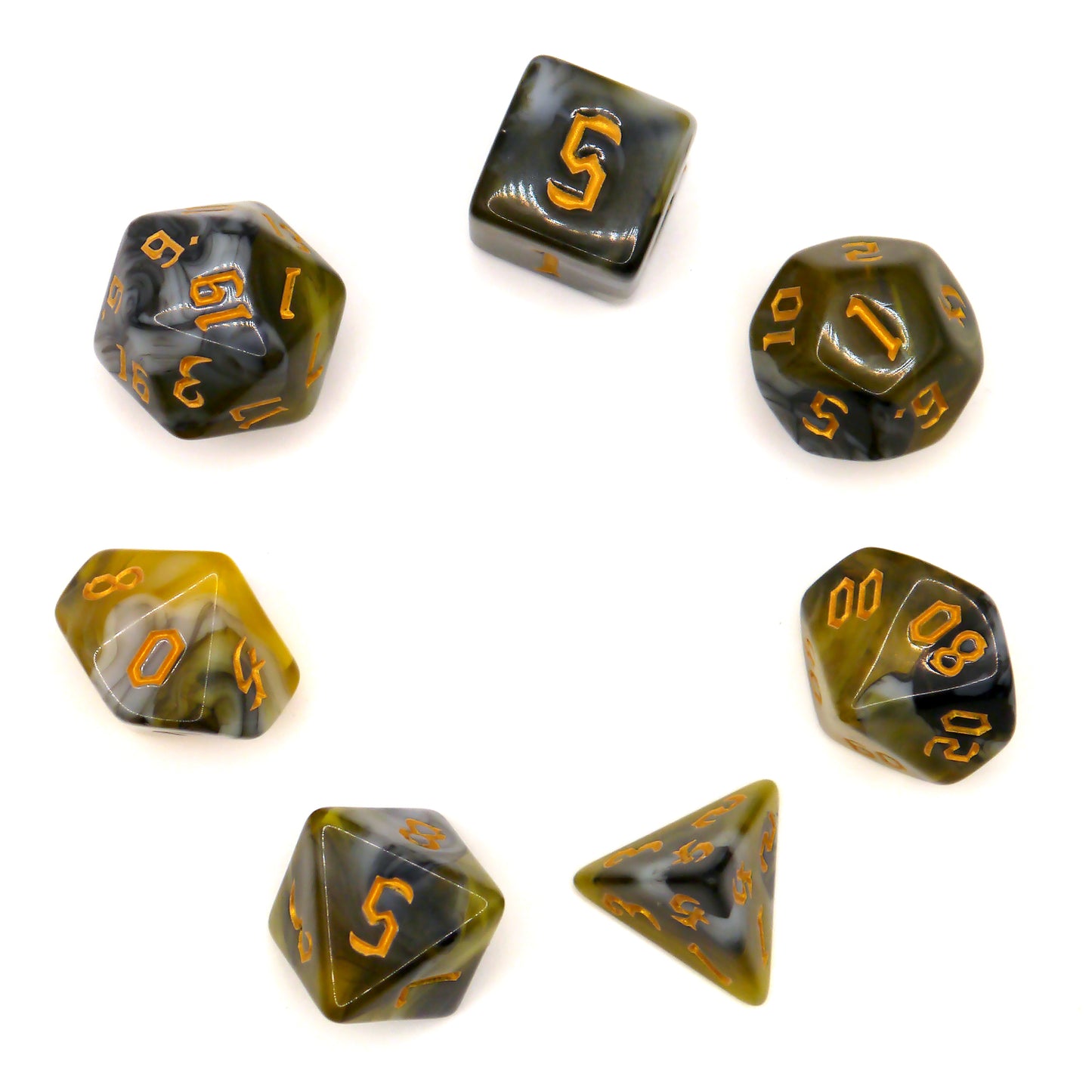 7-teiliges RPG Würfelset Mehrfarbig: Racing Green Flow