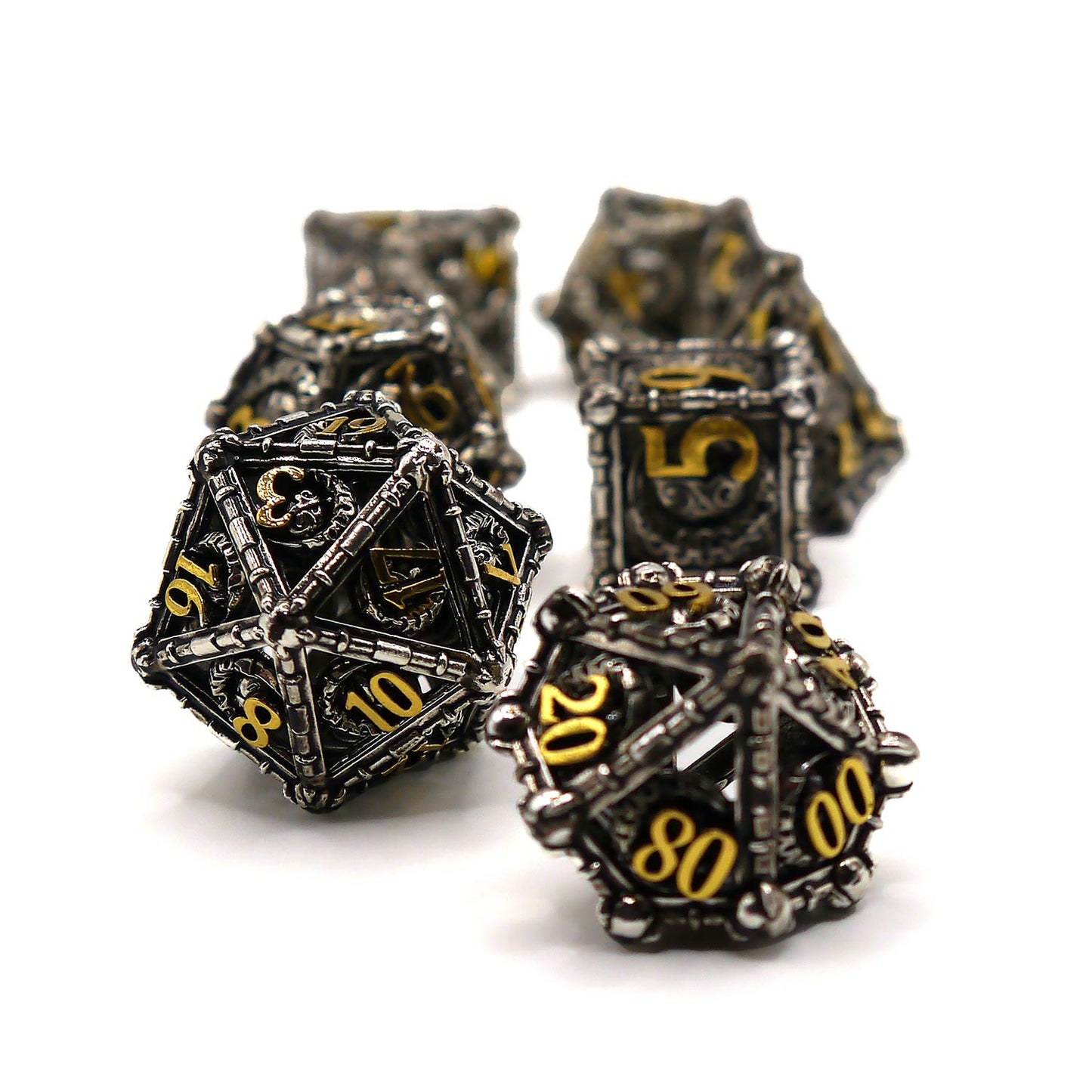 7-teiliges RPG Würfelset Metall: Hollow Moon