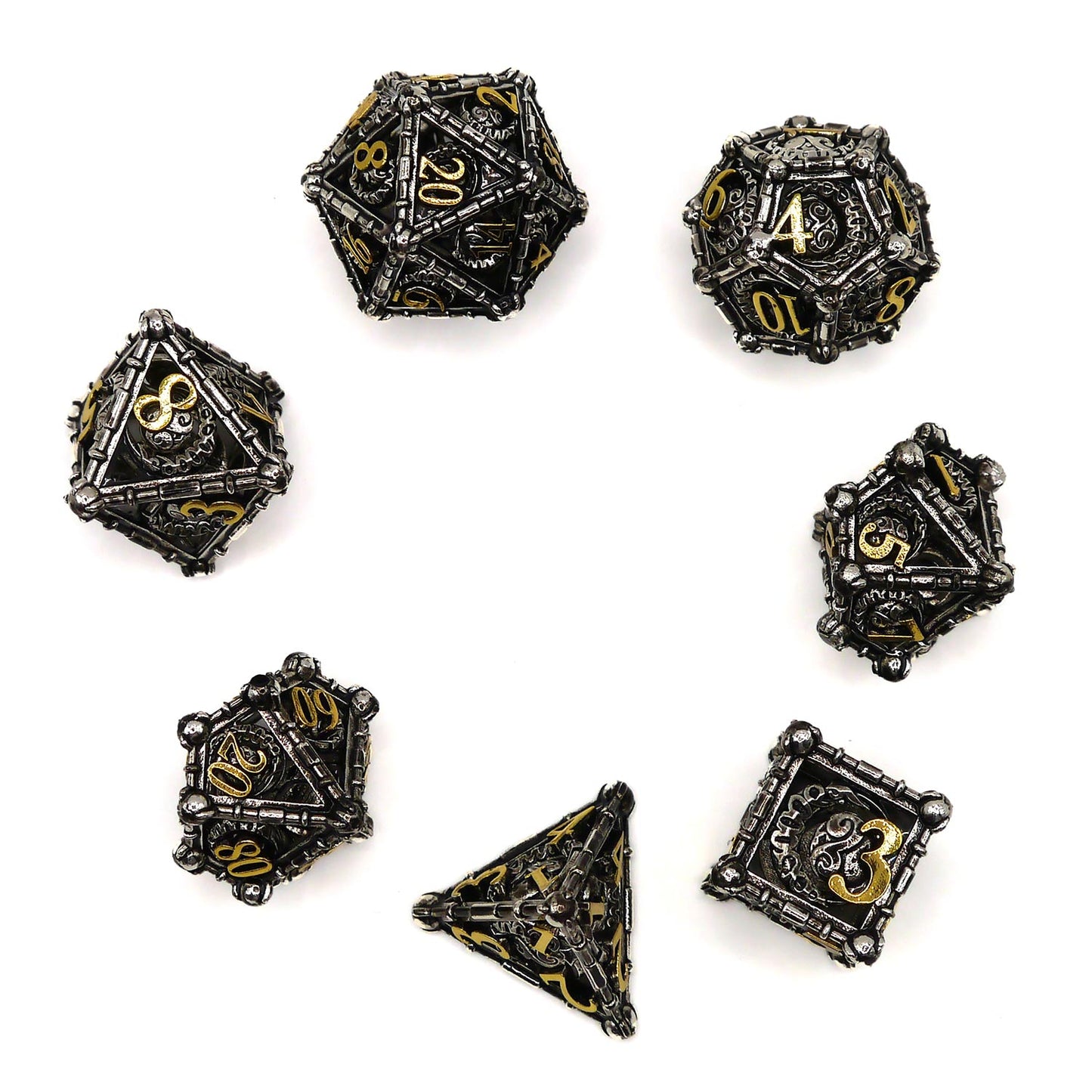 7-teiliges RPG Würfelset Metall: Hollow Moon