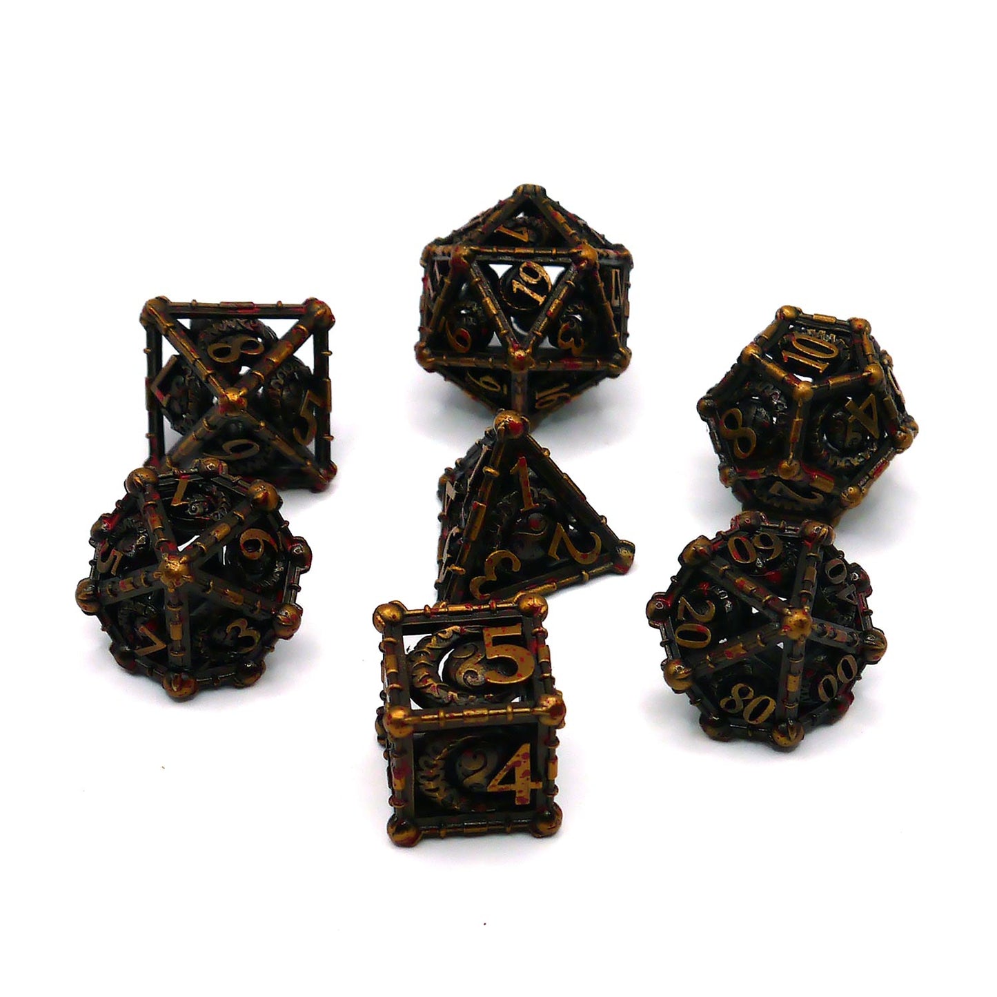 7-teiliges RPG Würfelset Metall: Hollow Moon Bloody