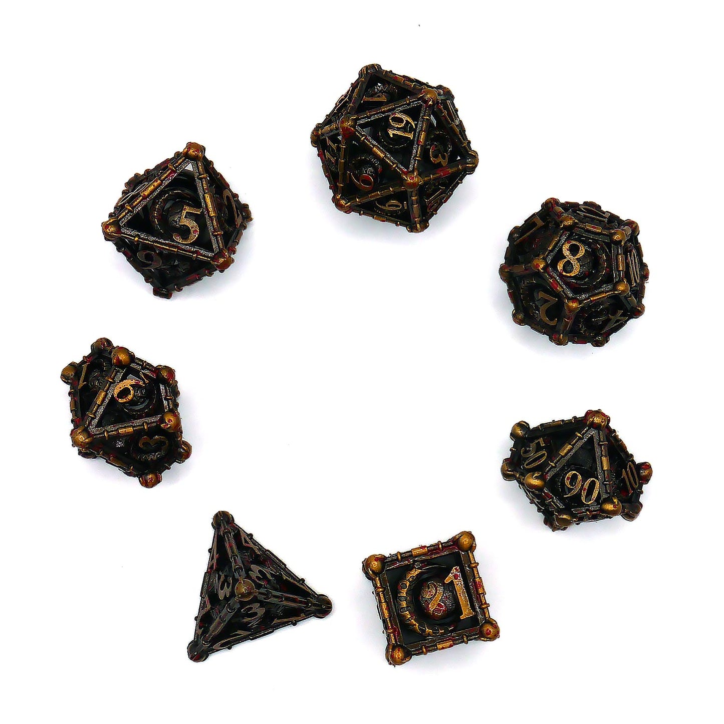 7-teiliges RPG Würfelset Metall: Hollow Moon Bloody