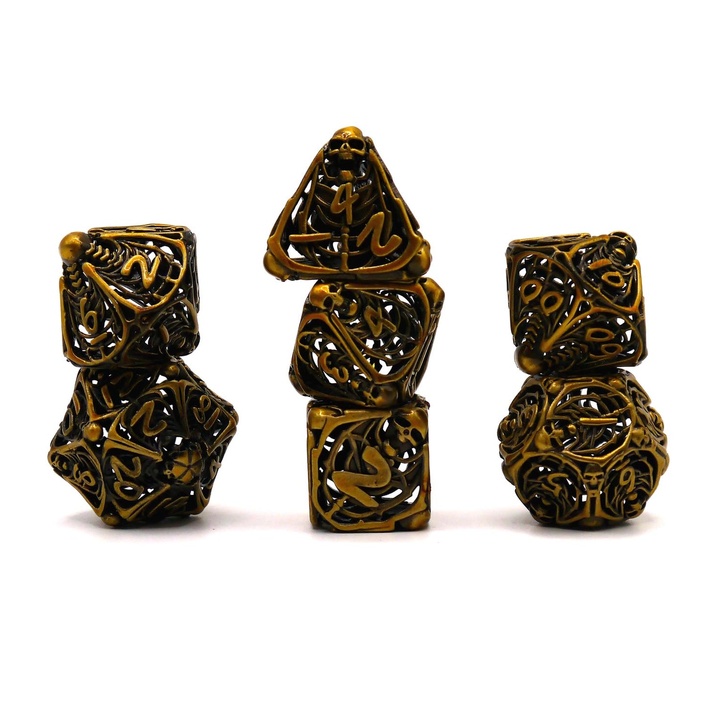 7-teiliges RPG Würfelset Metall: Skeleton Feared