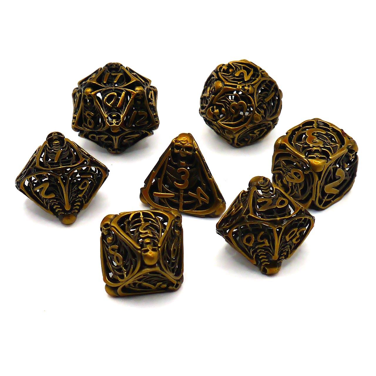 7-teiliges RPG Würfelset Metall: Skeleton Feared