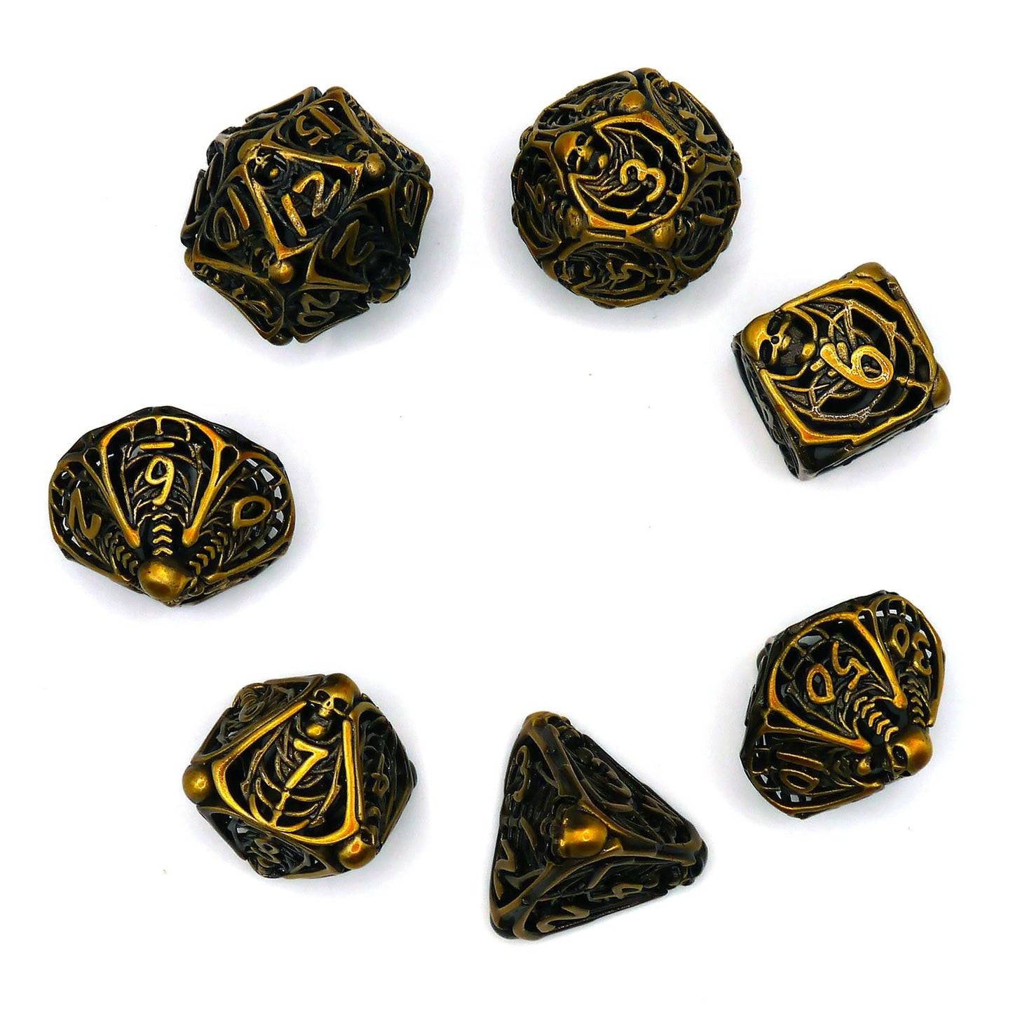 7-teiliges RPG Würfelset Metall: Skeleton Feared