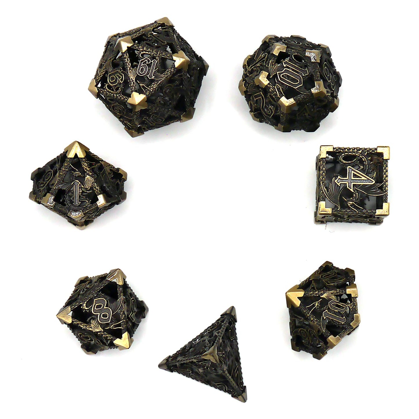 7-teiliges RPG Würfelset Metall: Hollow Dragon