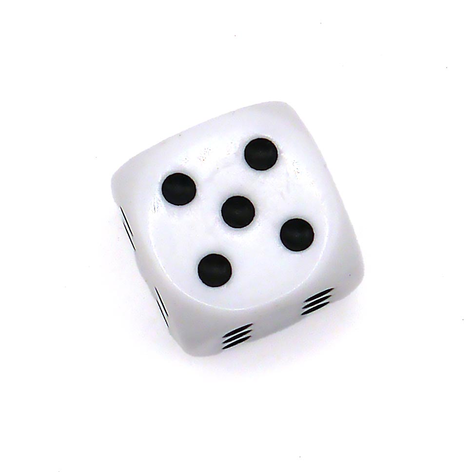 D6 1 Seniorenwürfel Weiß