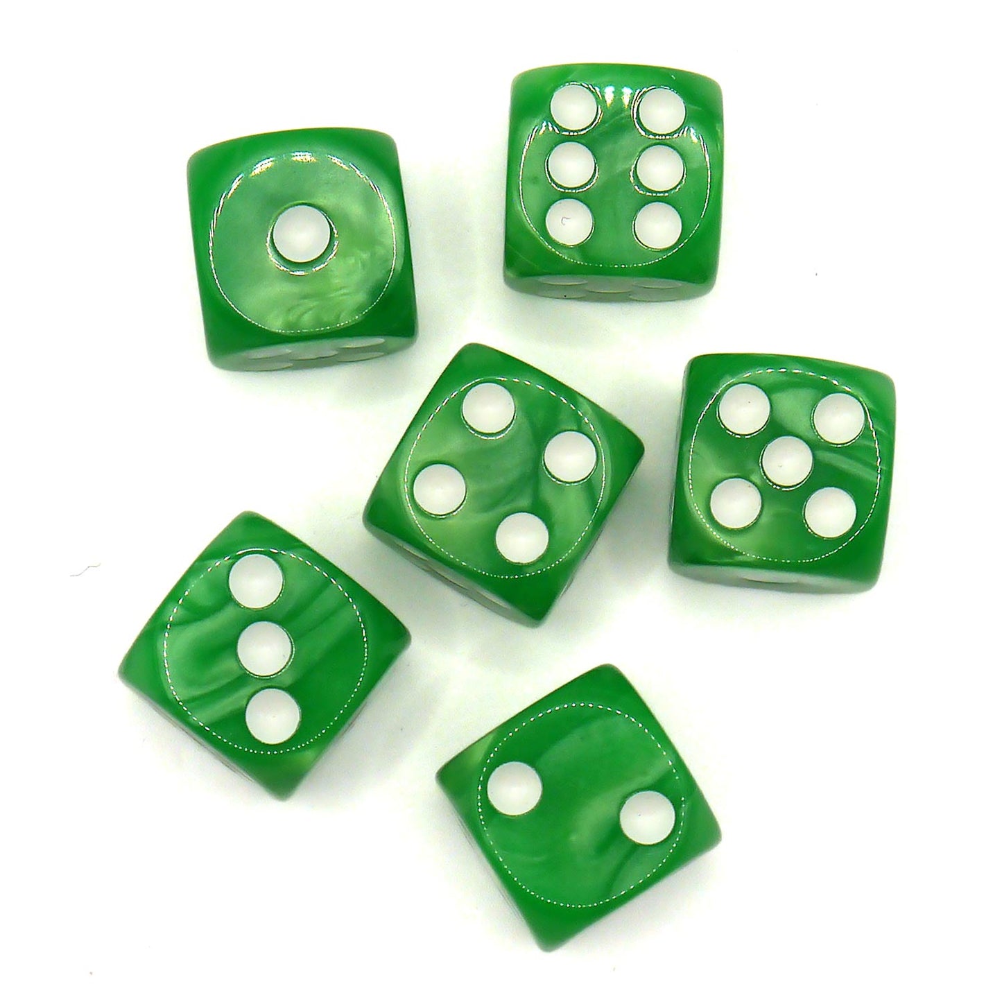 D6 Würfelset Marble: Lightgreen
