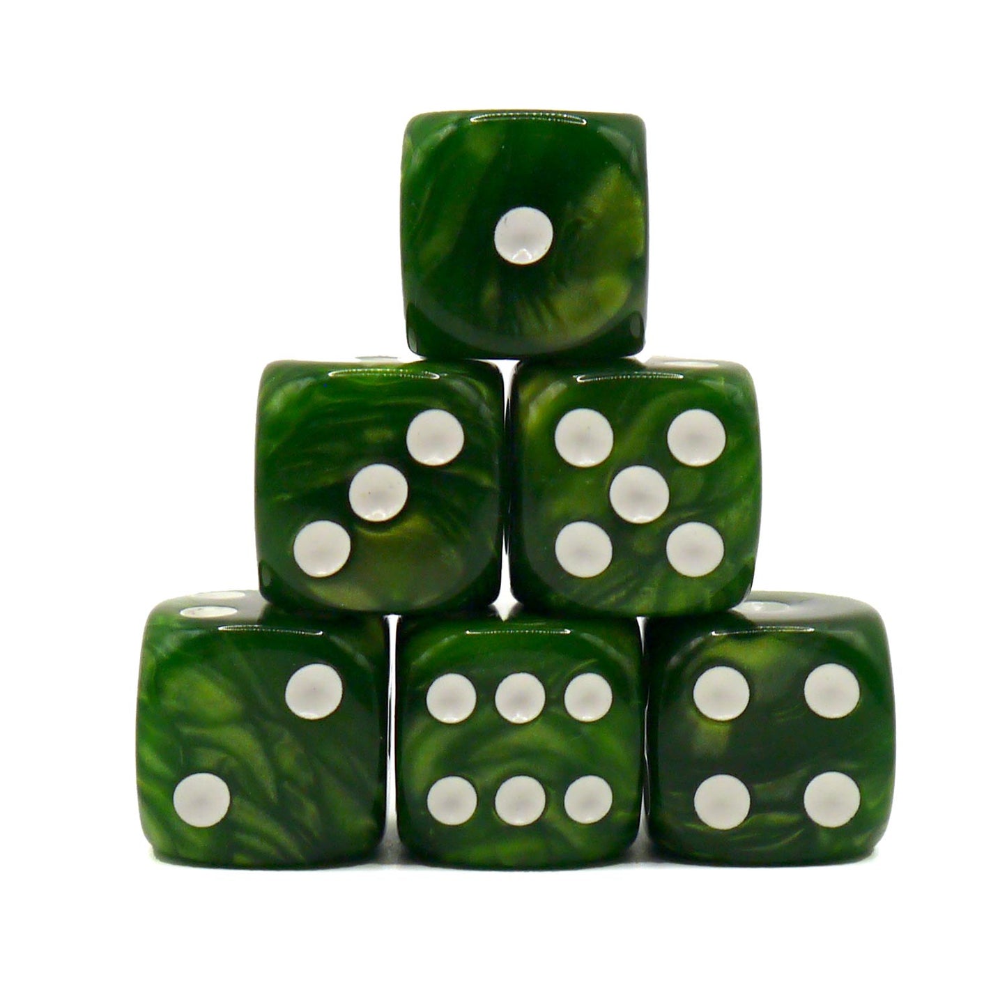 D6 Würfelset Marble: Darkgreen