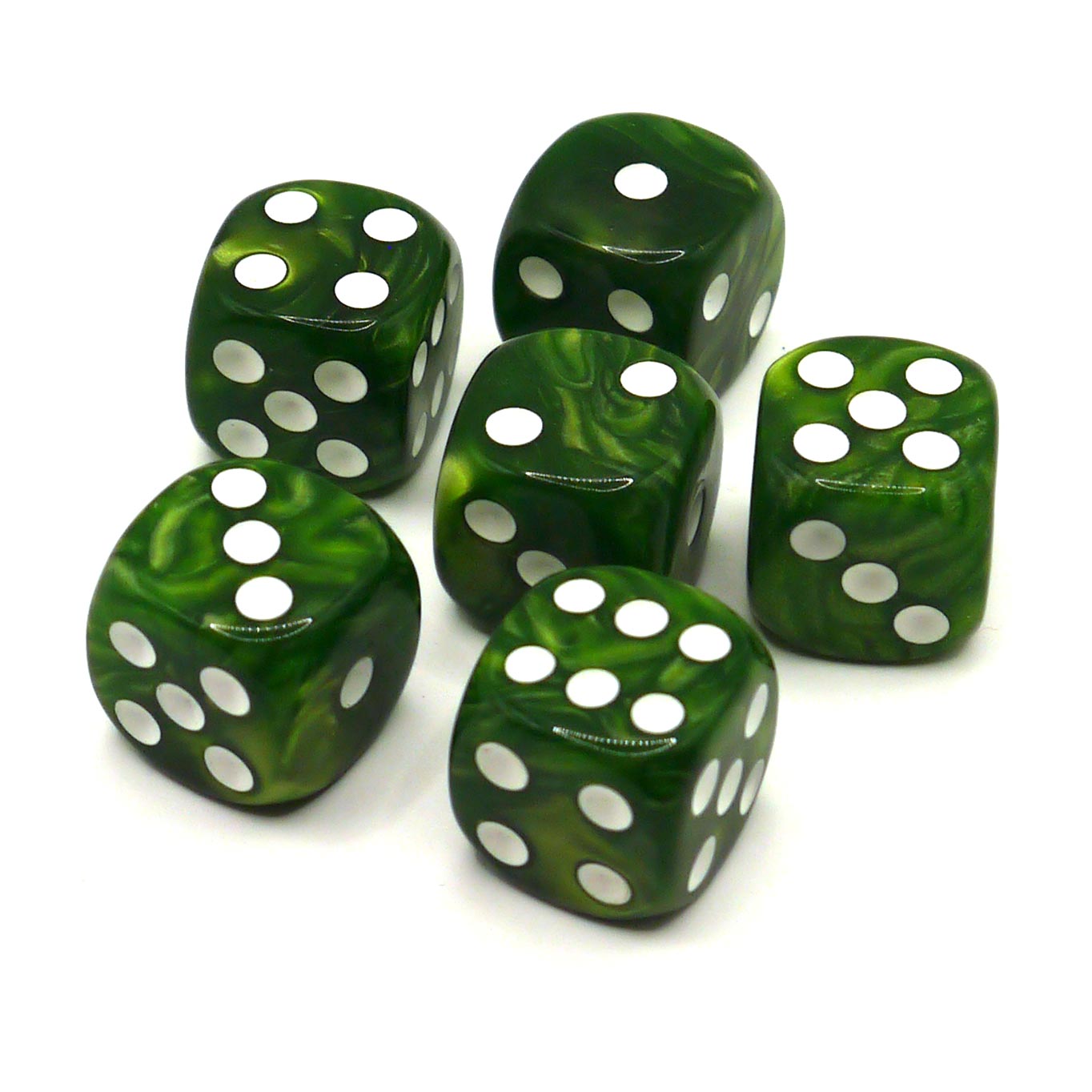 D6 Würfelset Marble: Darkgreen