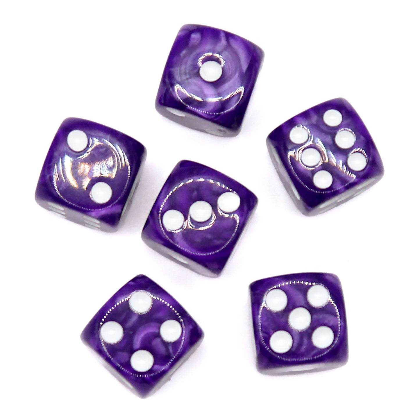 D6 Würfelset Marble: Purple
