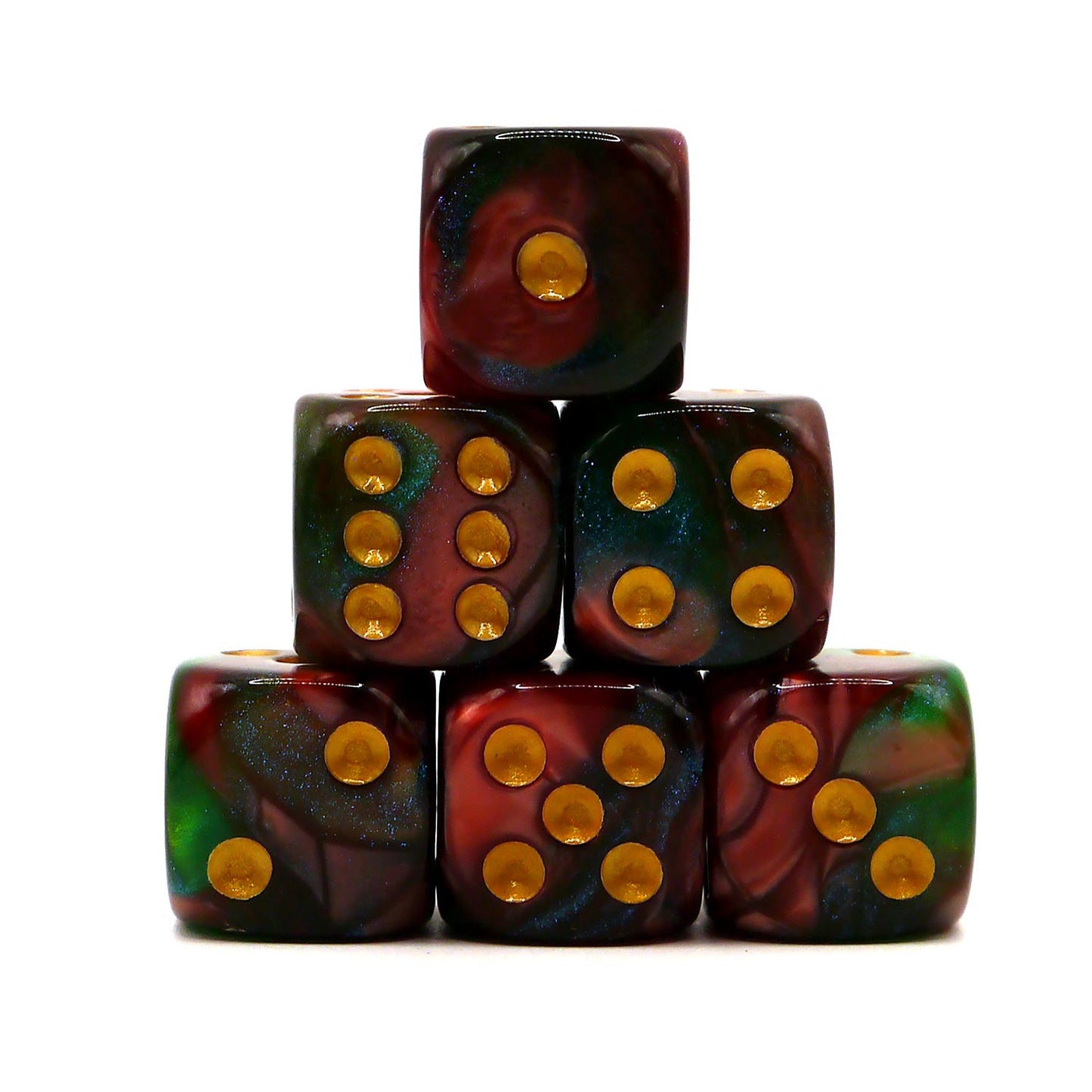 D6 Würfelset Galaxy: Red & Green