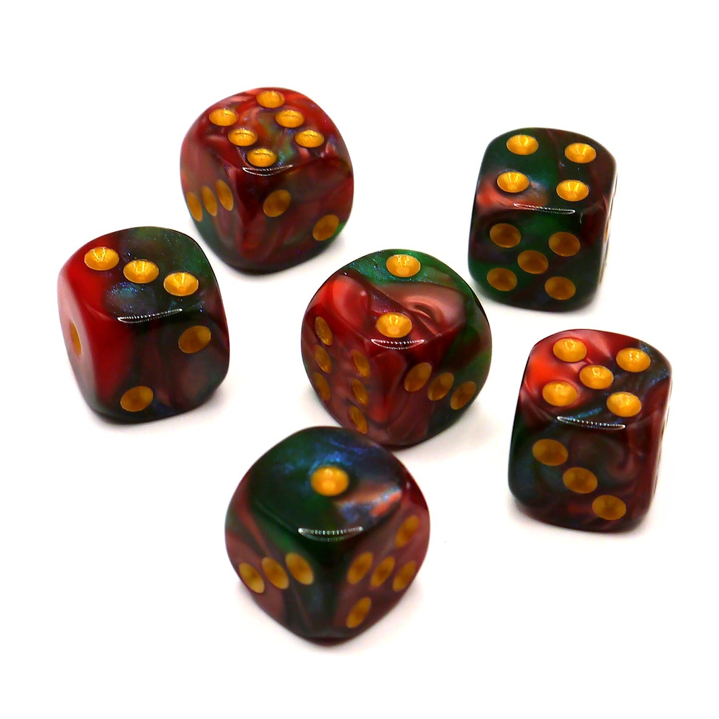 D6 Würfelset Galaxy: Red & Green