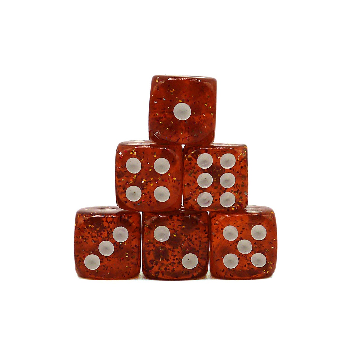 10x D6 Würfel 12mm Confetti: Red & White