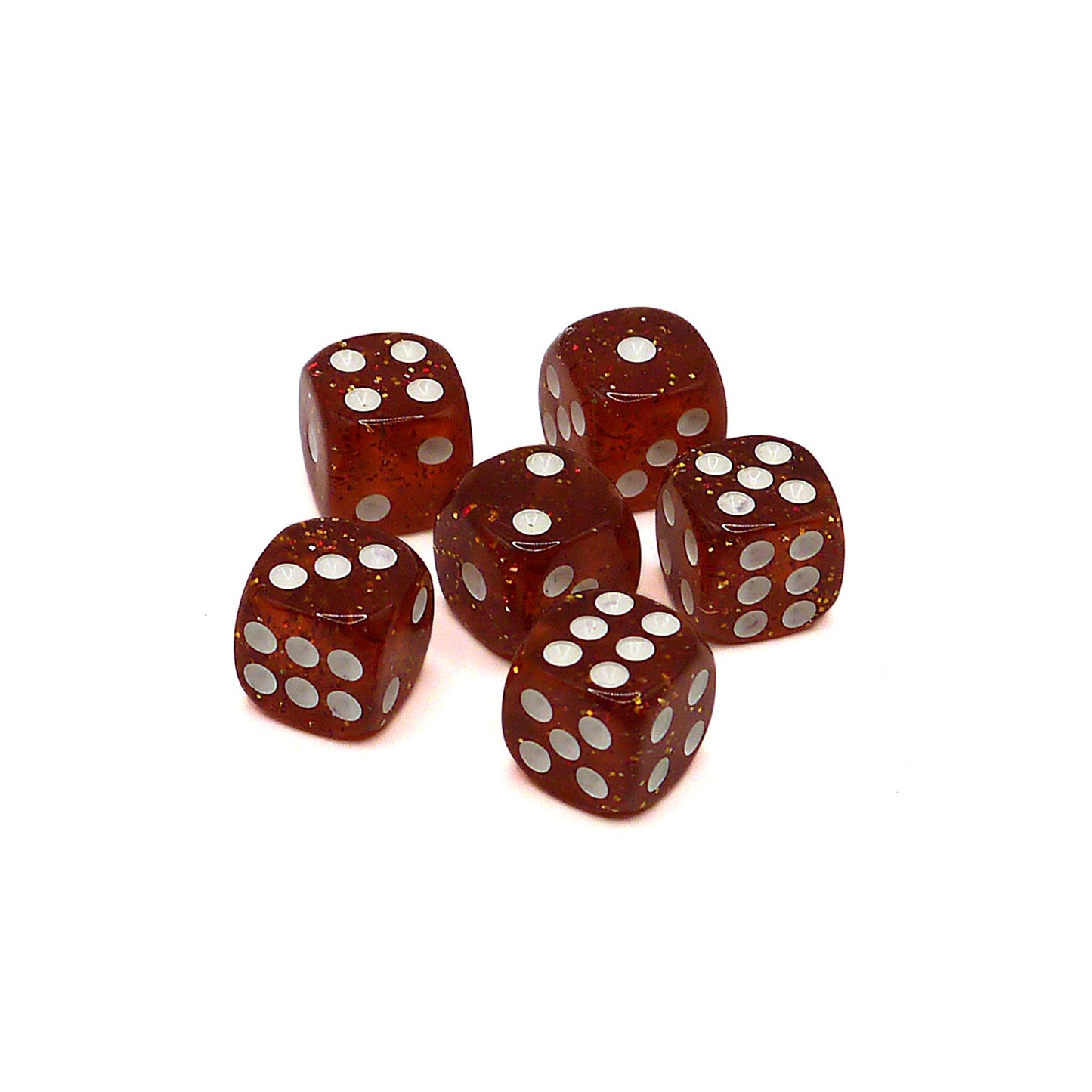 10x D6 Würfel 12mm Confetti: Red & White