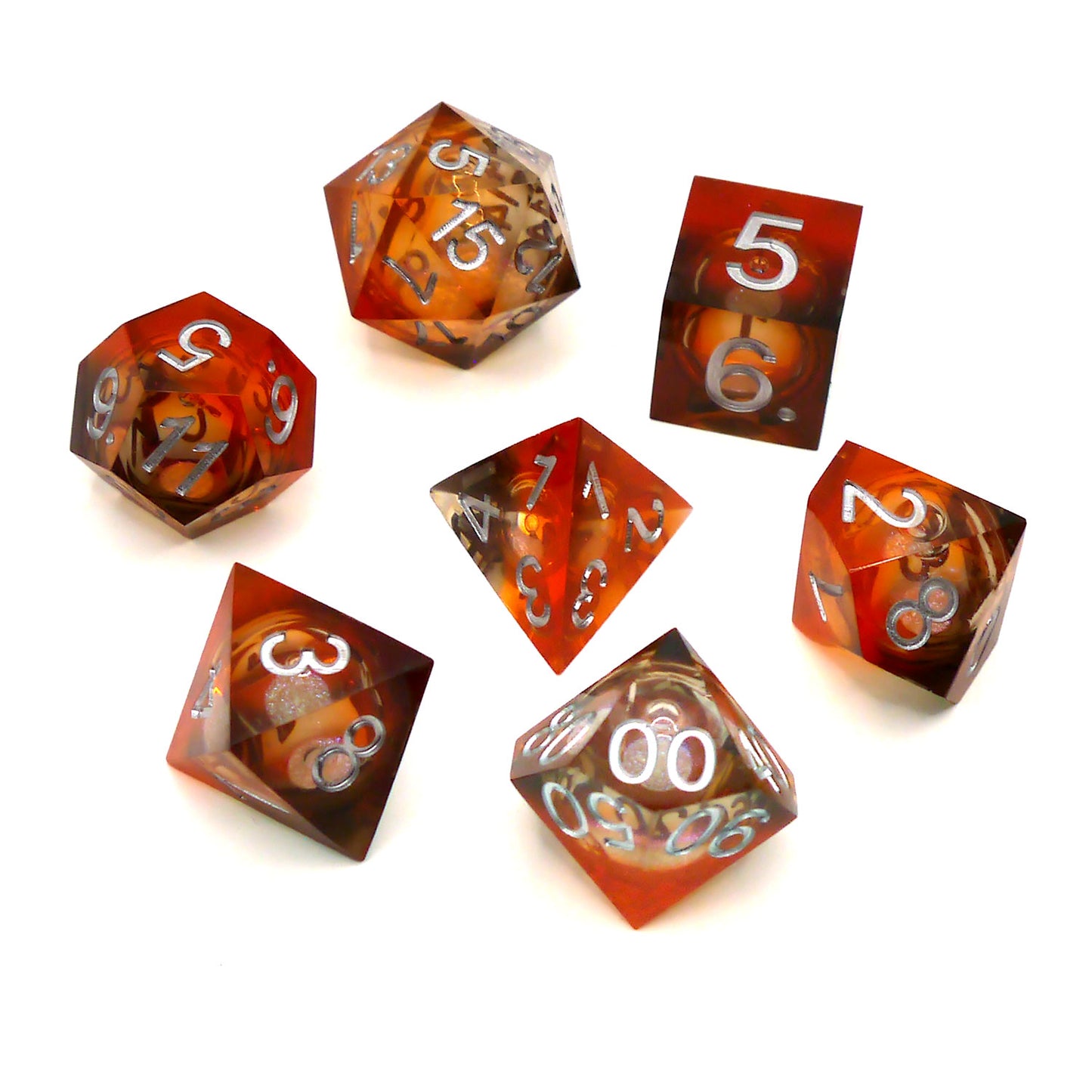 7-teiliges RPG Würfelset Liquid Core: Core Bloody