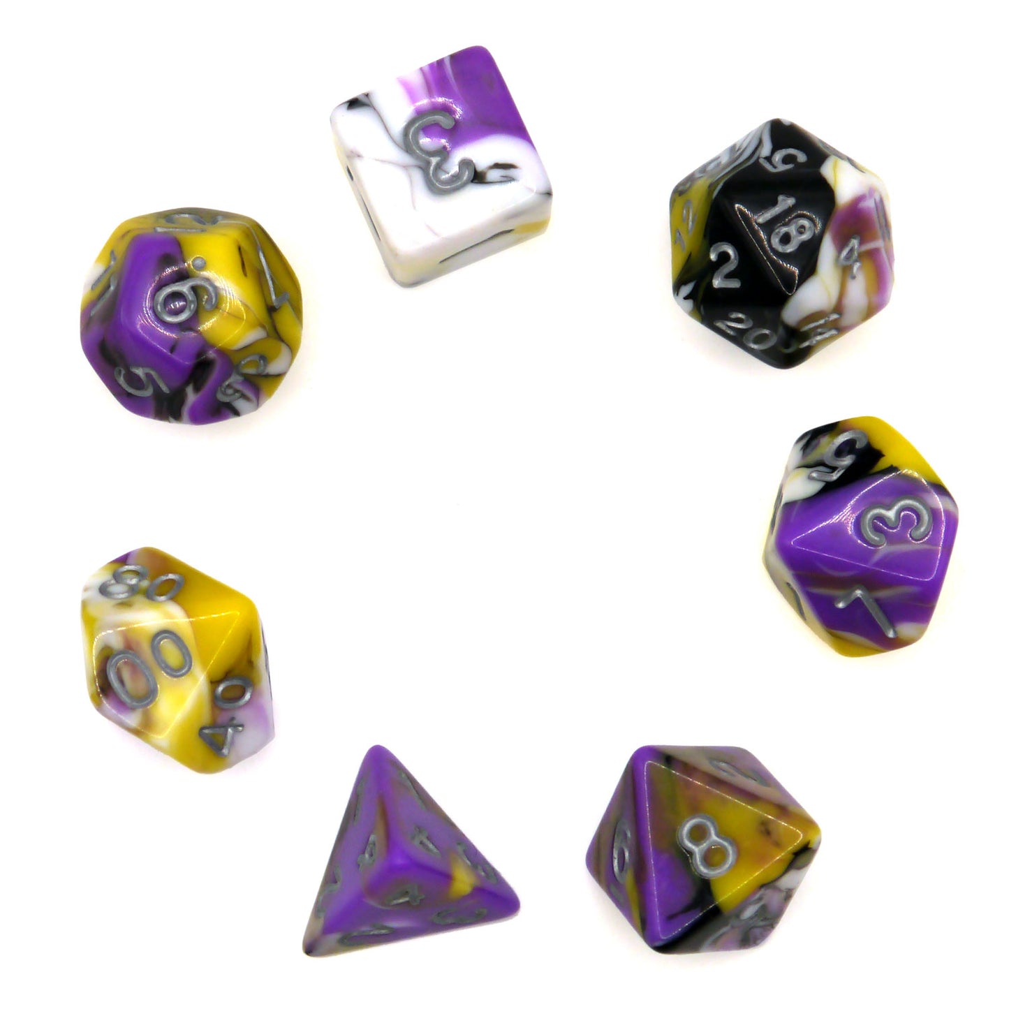 7-teiliges RPG Würfelset Mehrfarbig: Marble Medicea