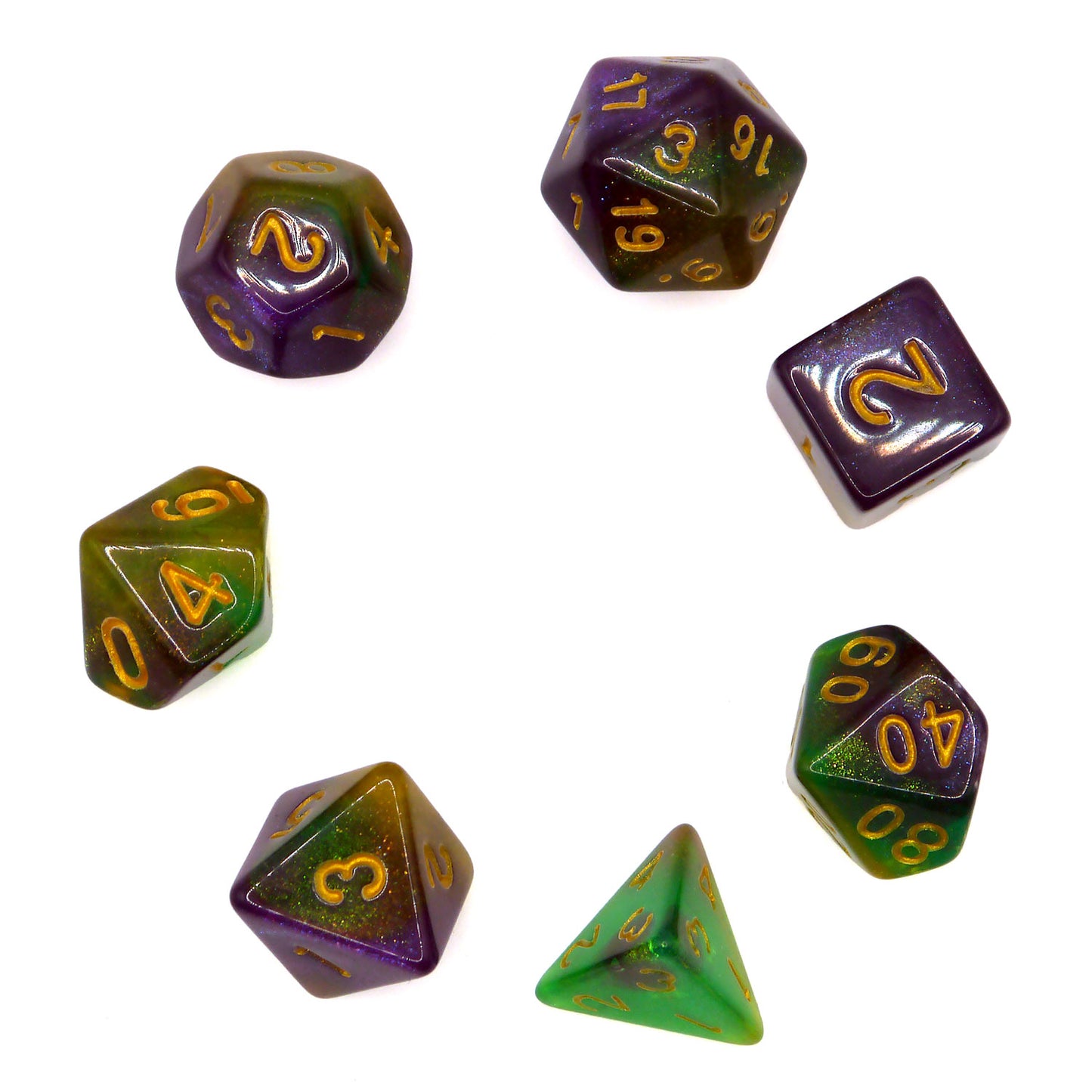 7-teiliges RPG Würfelset Galaxy: Absinthe