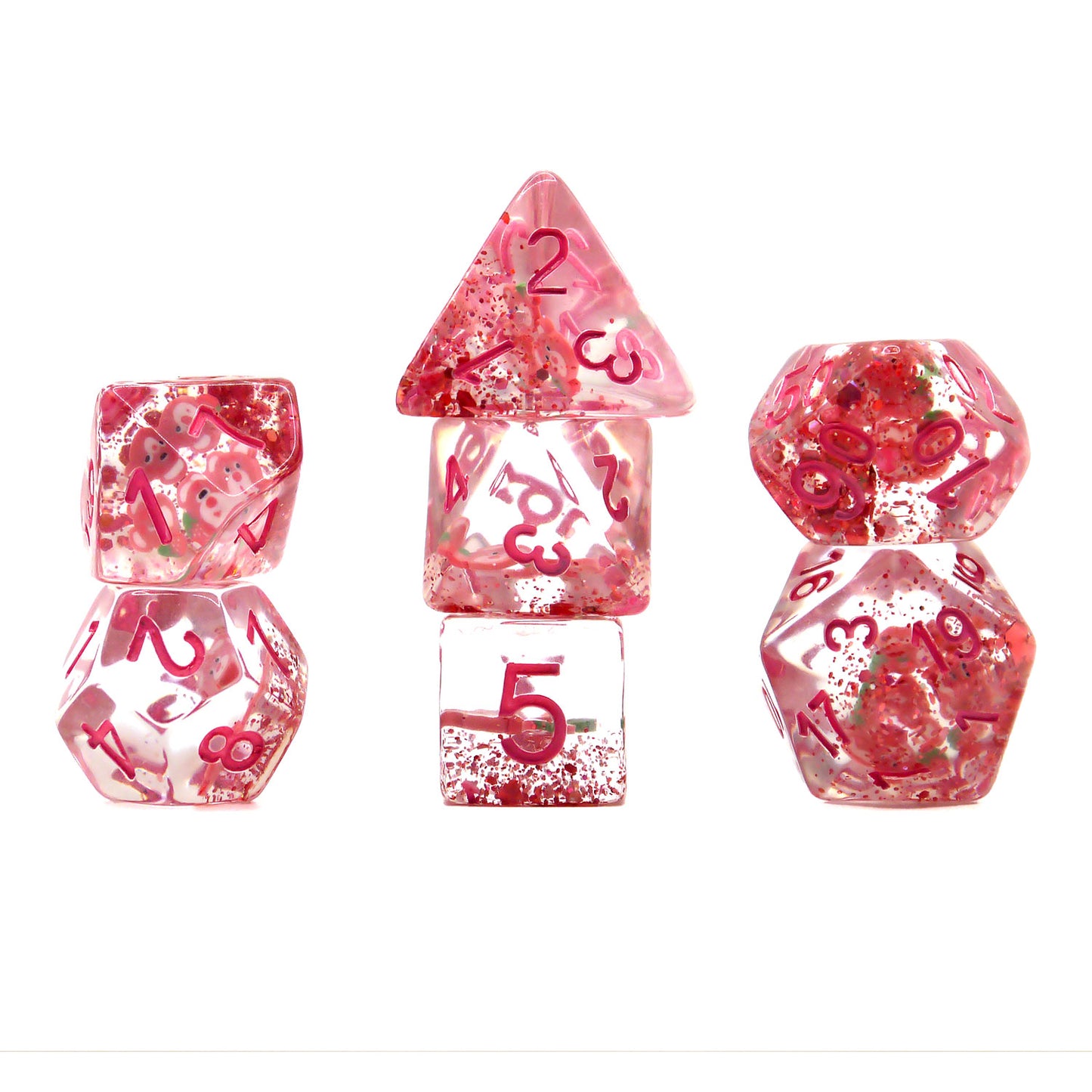 7-teiliges RPG Würfelset Transparent: Teddy