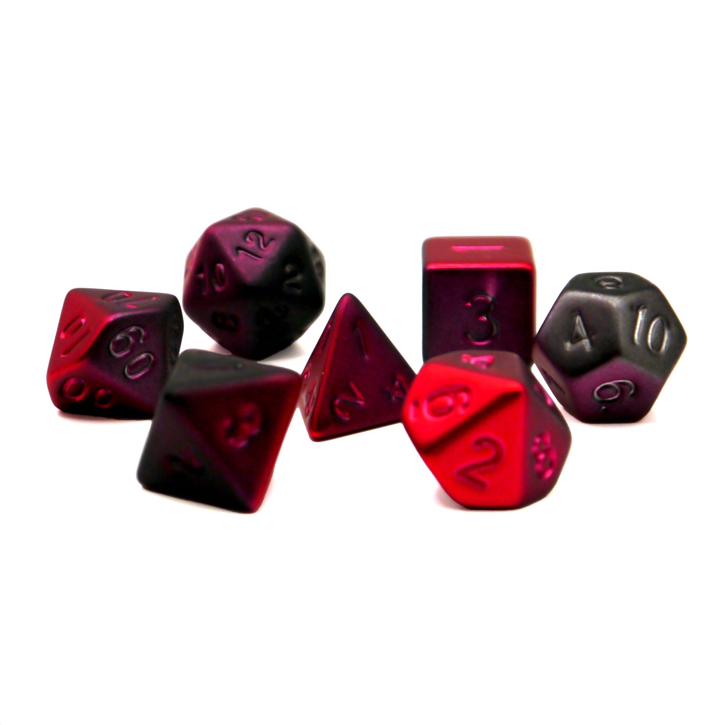 7-teiliges RPG Würfelset Plated: Matt Red