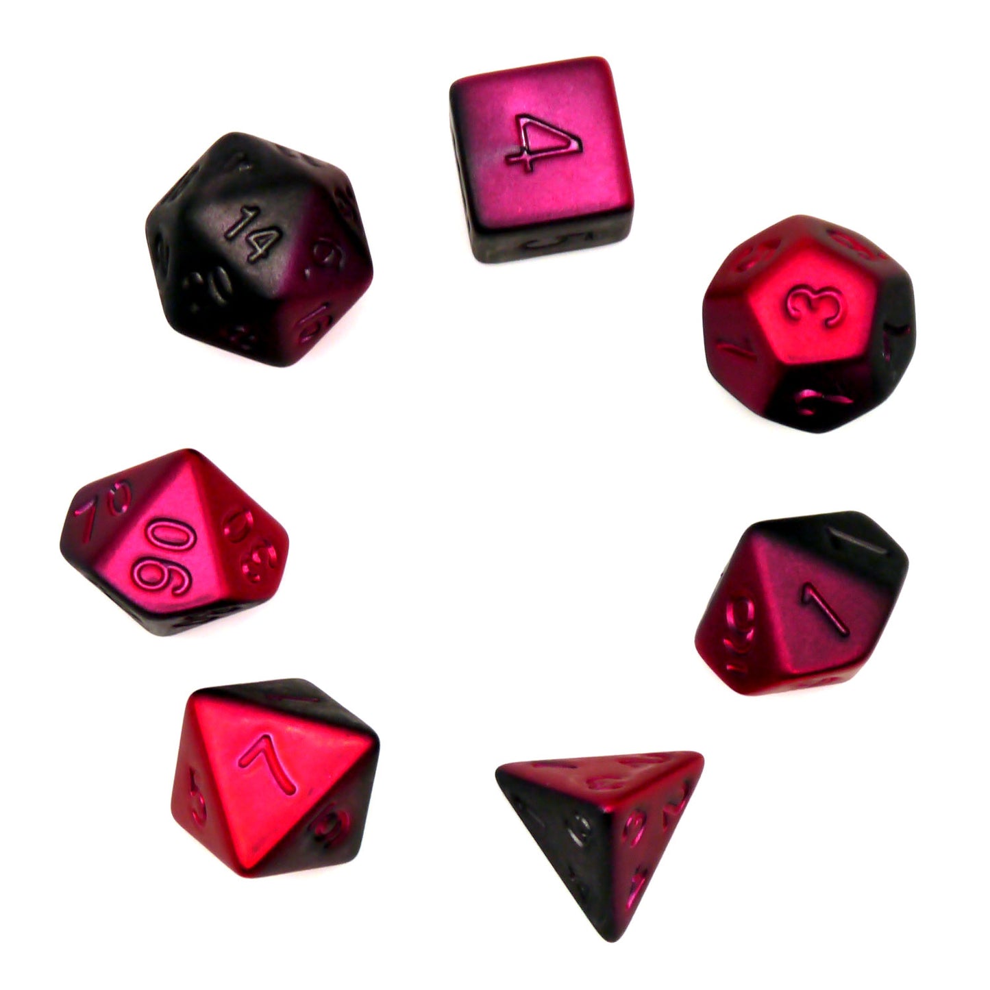 7-teiliges RPG Würfelset Plated: Matt Red