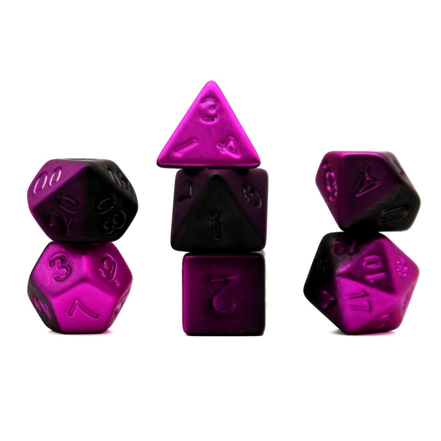 7-teiliges RPG Würfelset Plated: Matt Purple