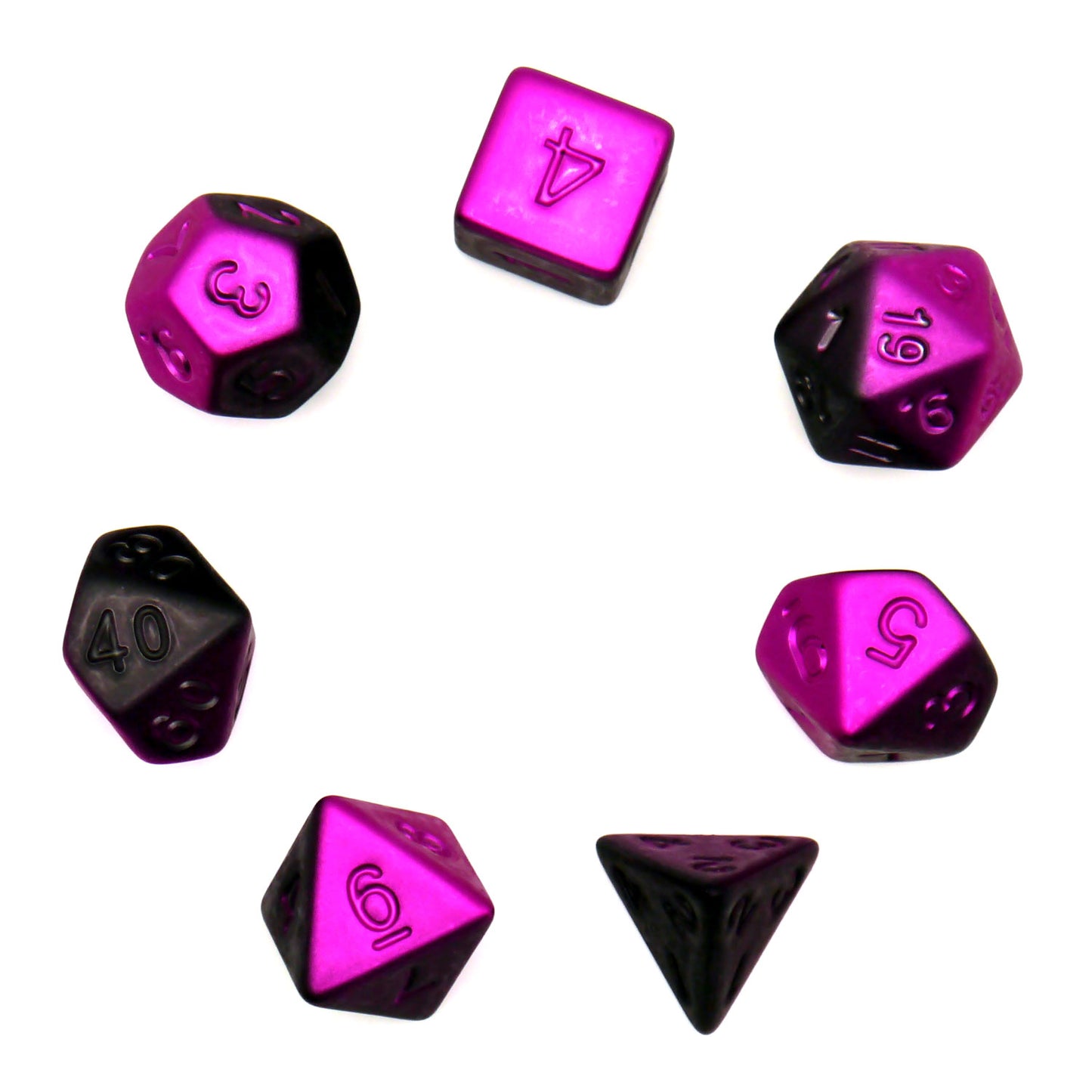 7-teiliges RPG Würfelset Plated: Matt Purple