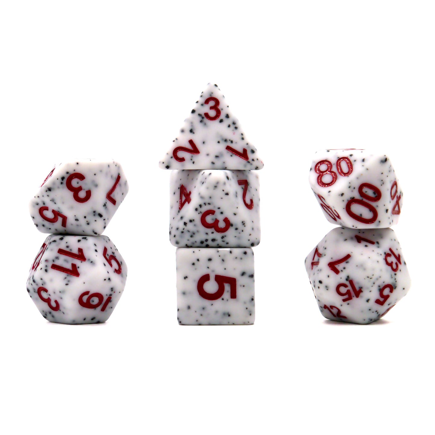 7-teiliges RPG Würfelset Mehrfarbig: Granite White