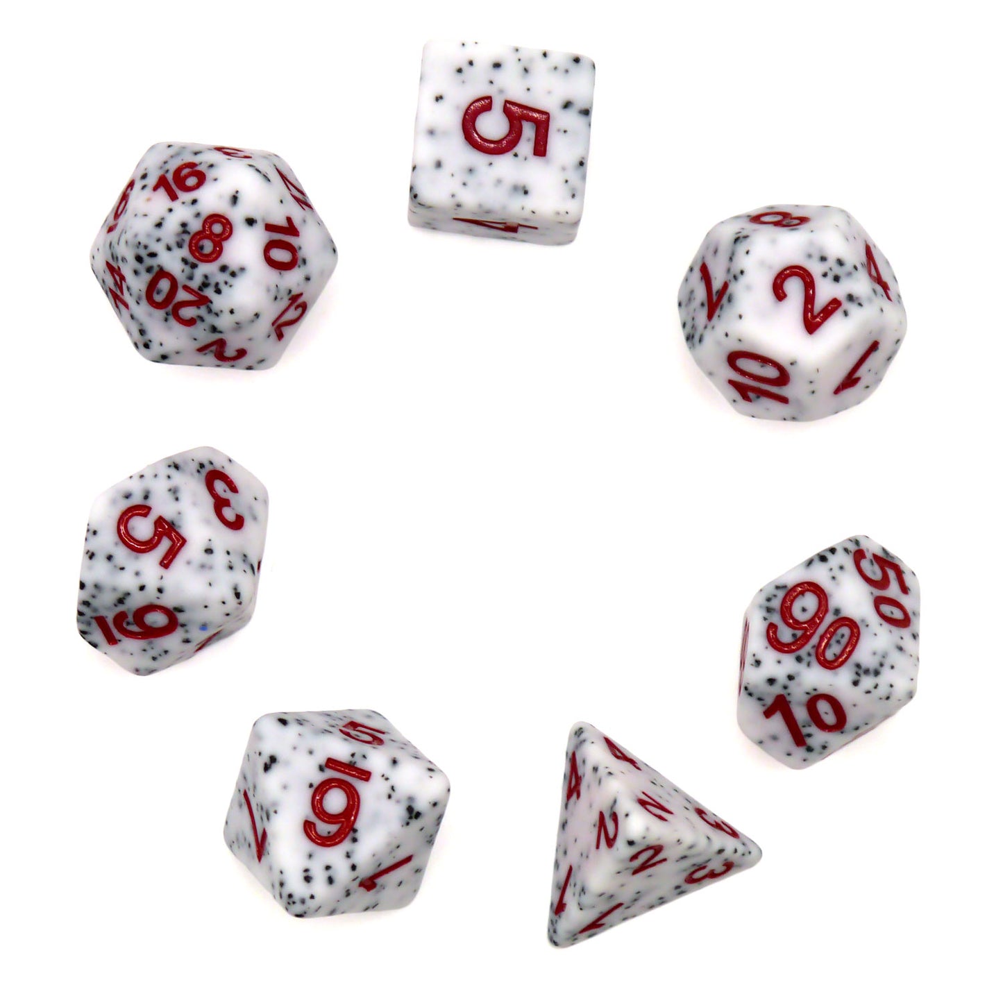 7-teiliges RPG Würfelset Mehrfarbig: Granite White