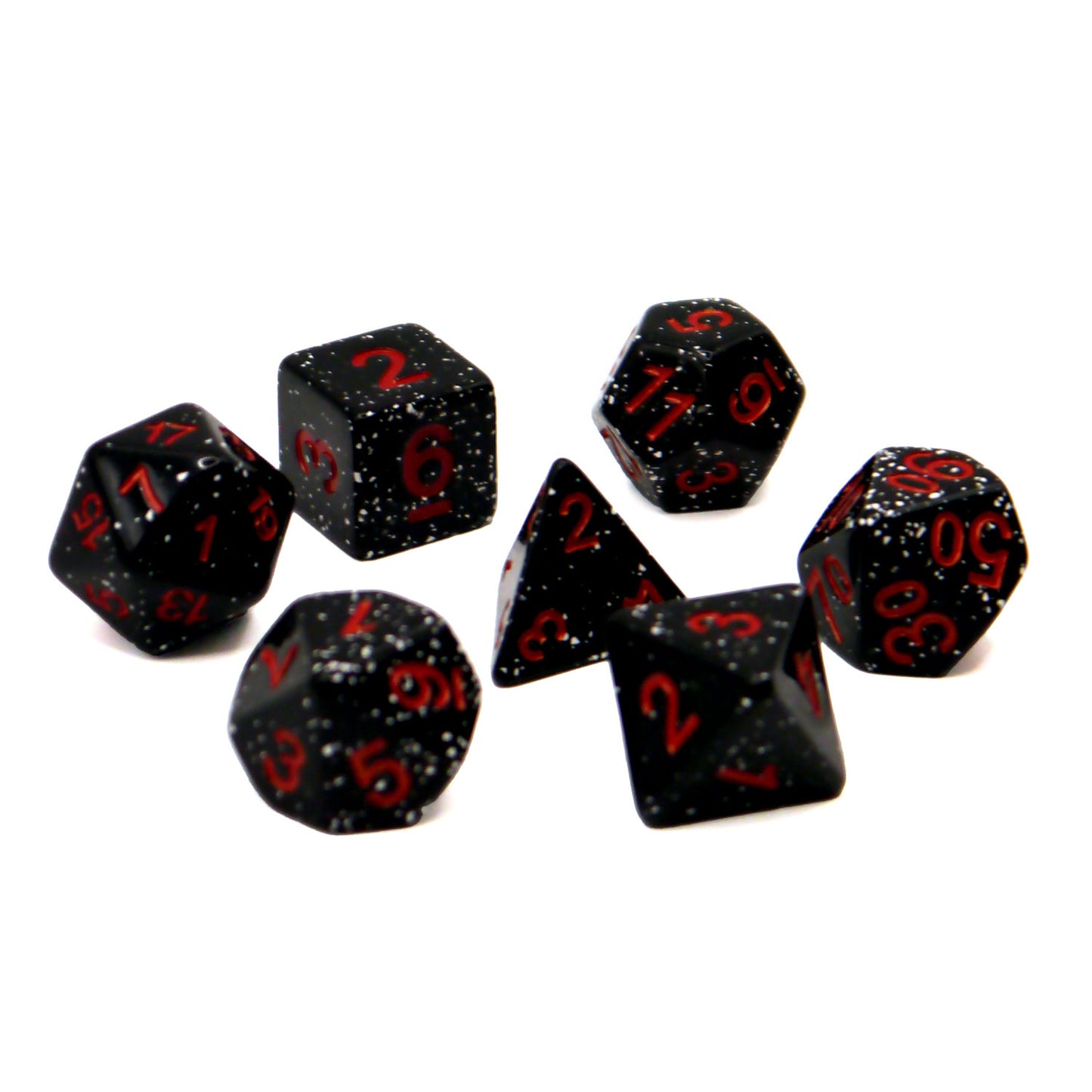 7-teiliges RPG Würfelset Mehrfarbig: Granite Black