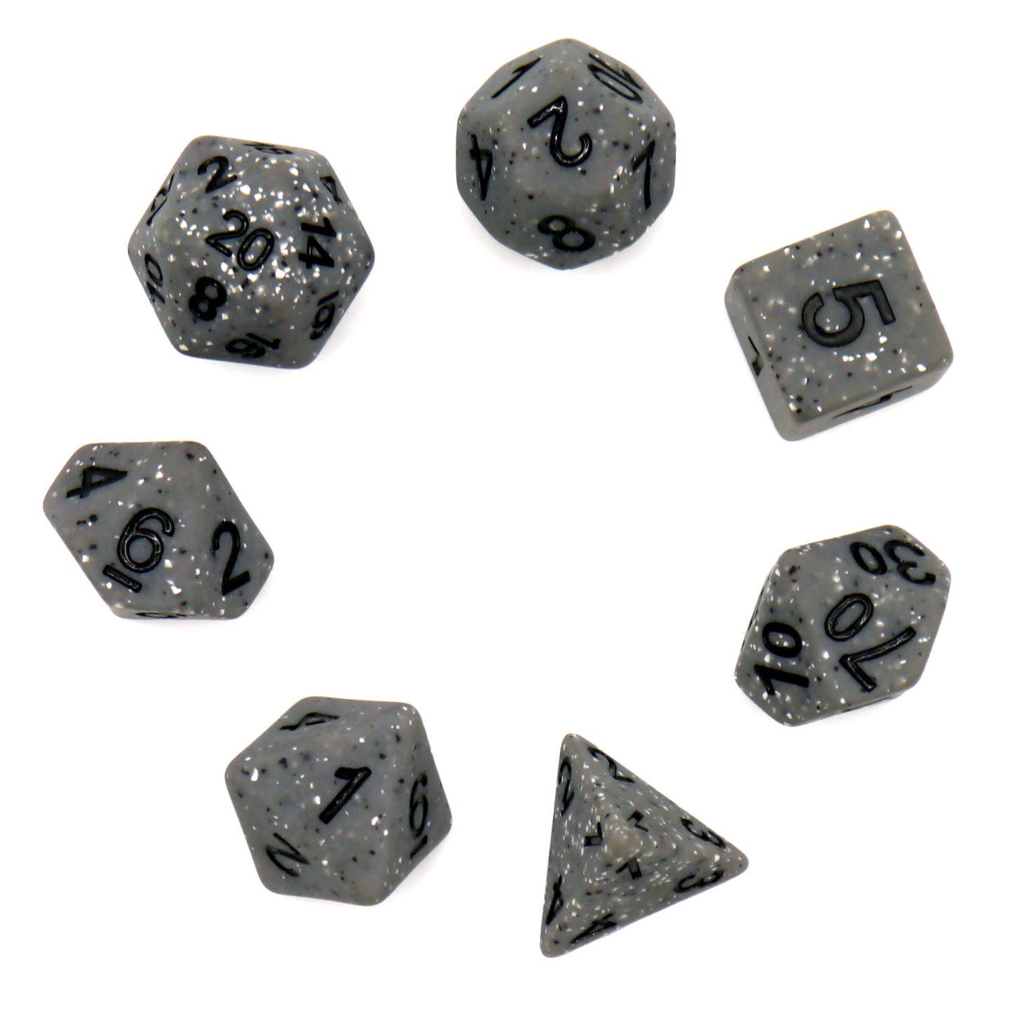 7-teiliges RPG Würfelset Mehrfarbig: Granite Grey