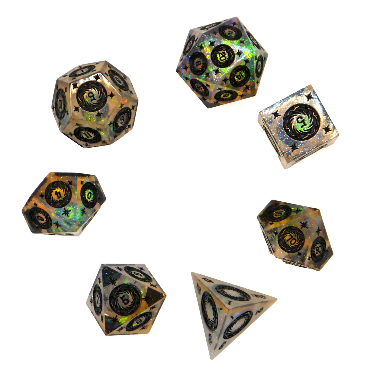 7-teiliges RPG Würfelset Confetti: Magic Witch