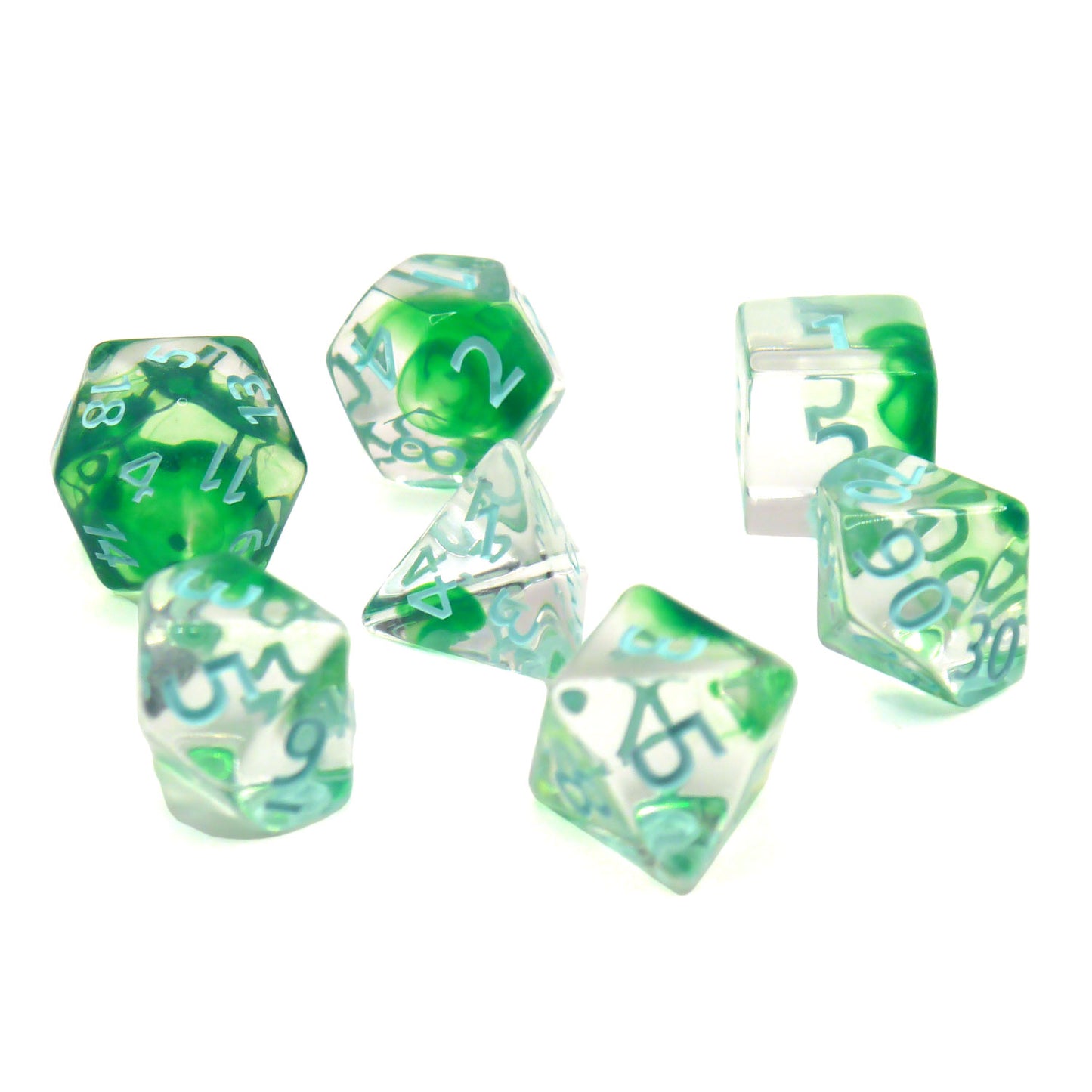 7-teiliges RPG Würfelset Transparent: Nebula Bamboo