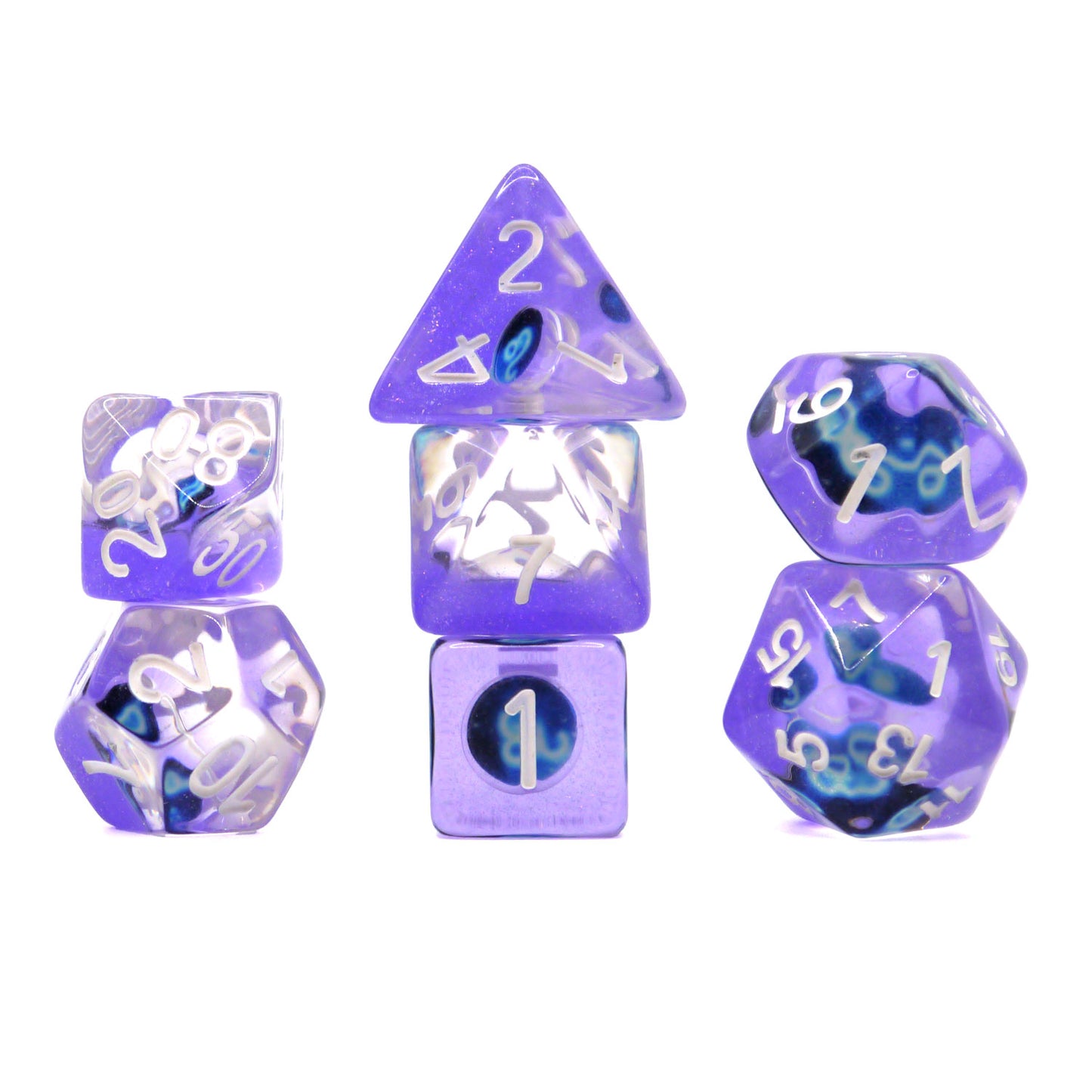 7-teiliges RPG Würfelset Transparent: Zodiac Sagittarius