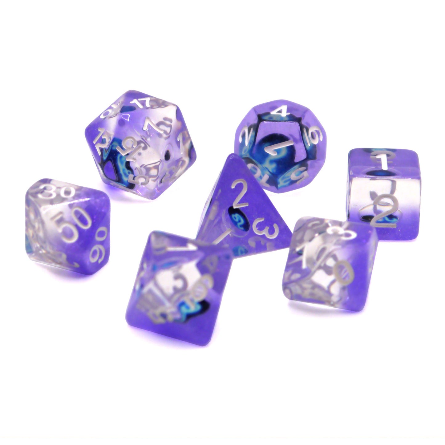 7-teiliges RPG Würfelset Transparent: Zodiac Sagittarius