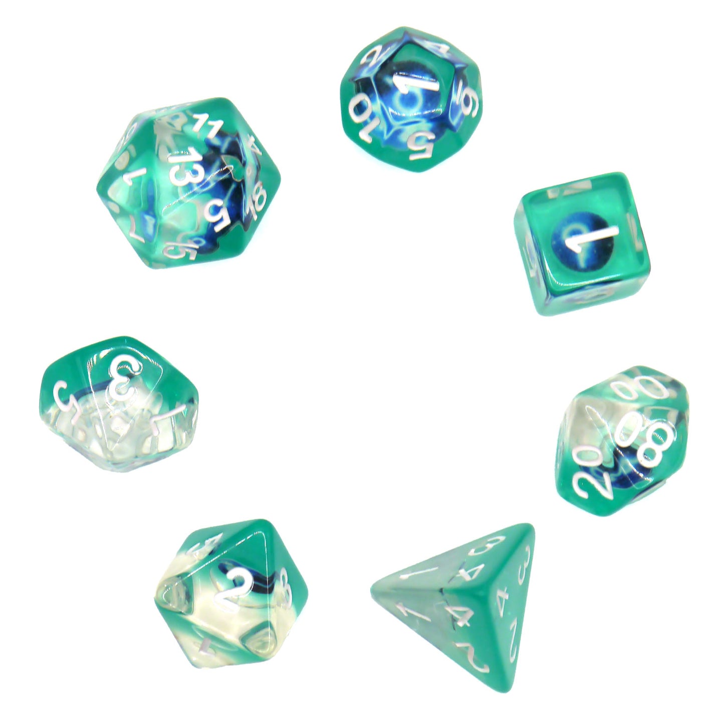 7-teiliges RPG Würfelset Transparent: Zodiac Taurus