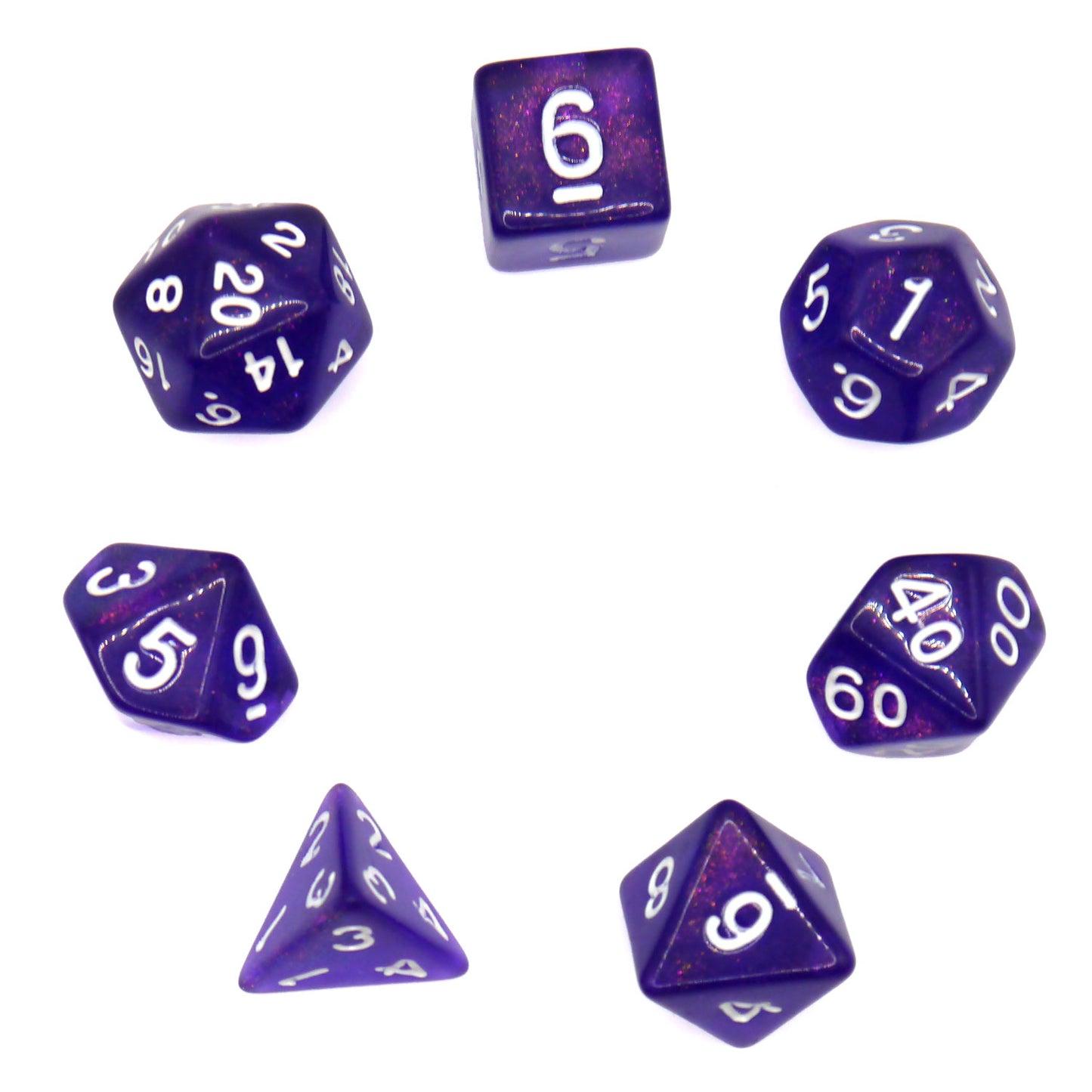 7-teiliges RPG Würfelset Galaxy: Diamond Purple