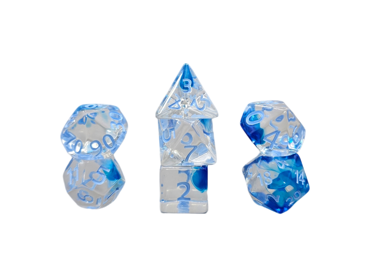 7-teiliges RPG Würfelset Transparent: Nebula Sea