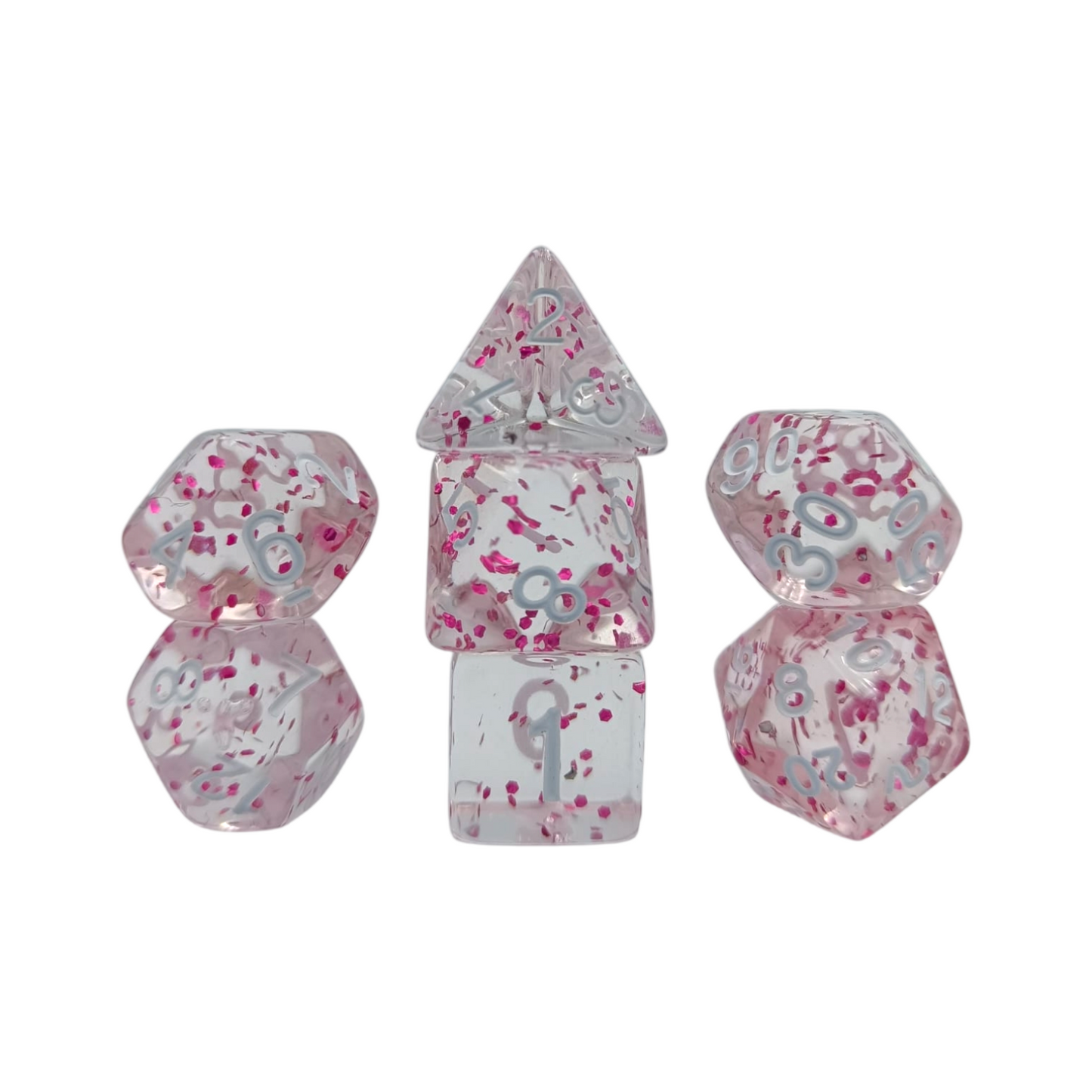 7-teiliges RPG Würfelset Confetti: Pink
