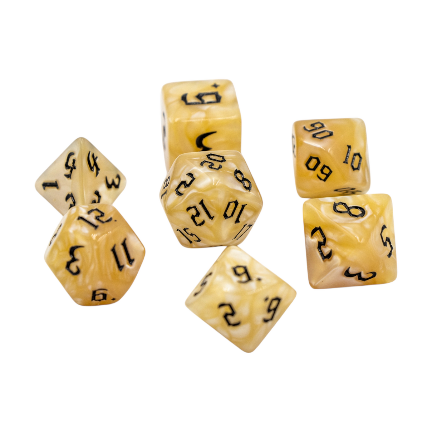 7-teiliges RPG Würfelset Pearl: Sand