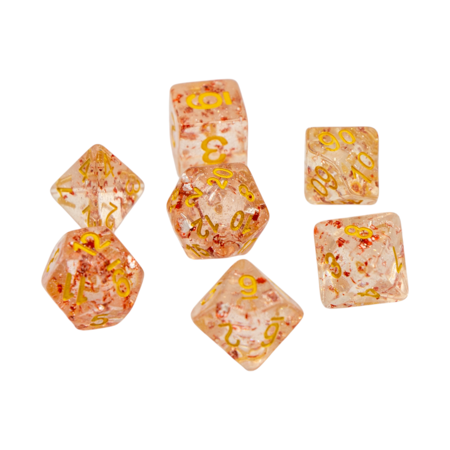 7-teiliges RPG Würfelset Confetti: Red Flakes