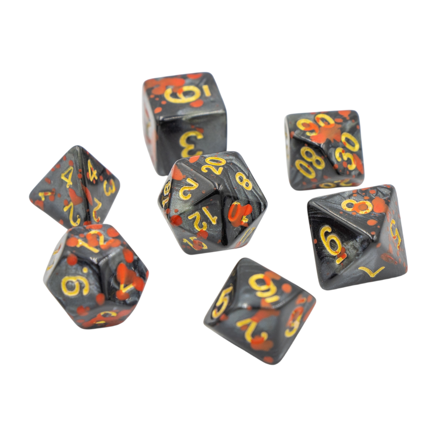 7-teiliges RPG Würfelset Mehrfarbig: Sparkling Dark Blood