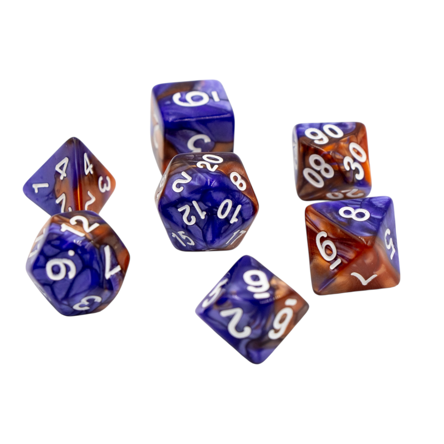 7-teiliges RPG Würfelset Mehrfarbig: Racing Purple/Copper