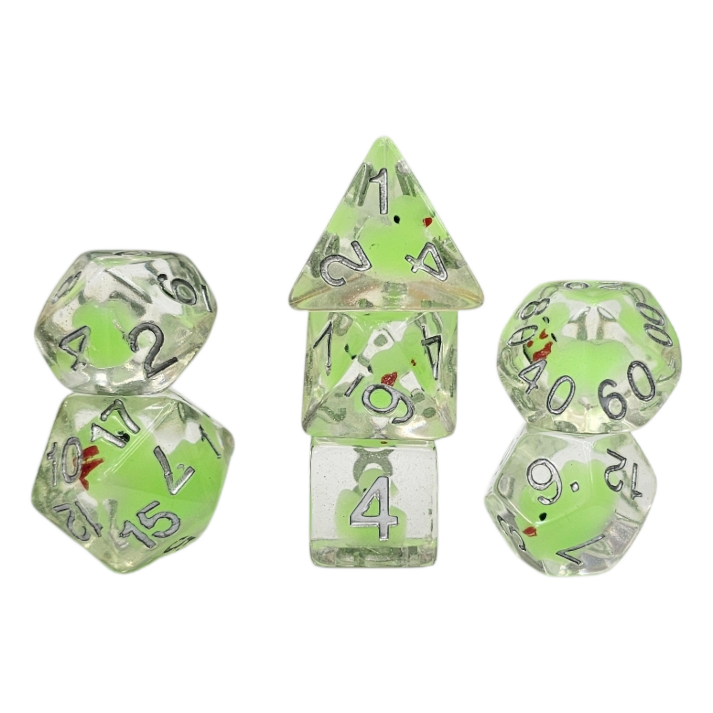 7-teiliges RPG Würfelset Glow: Duck