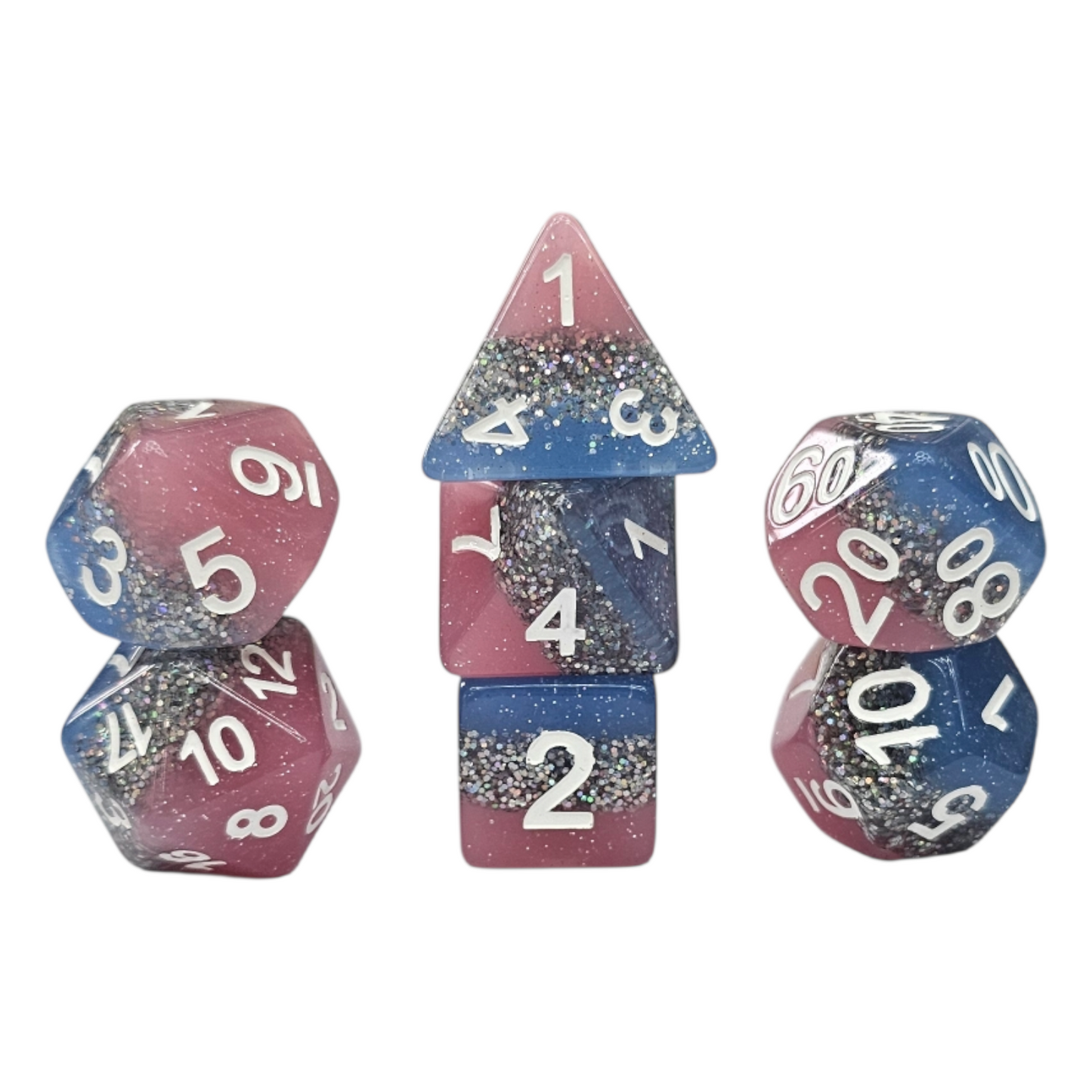 7-teiliges RPG Würfelset Mehrfarbig: Candyfloss