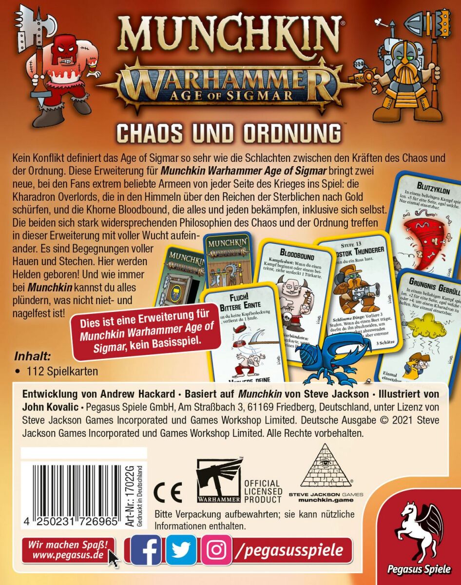 Munchkin: Warhammer Age of Sigmar: Chaos & Ordnung (Erweiterung)