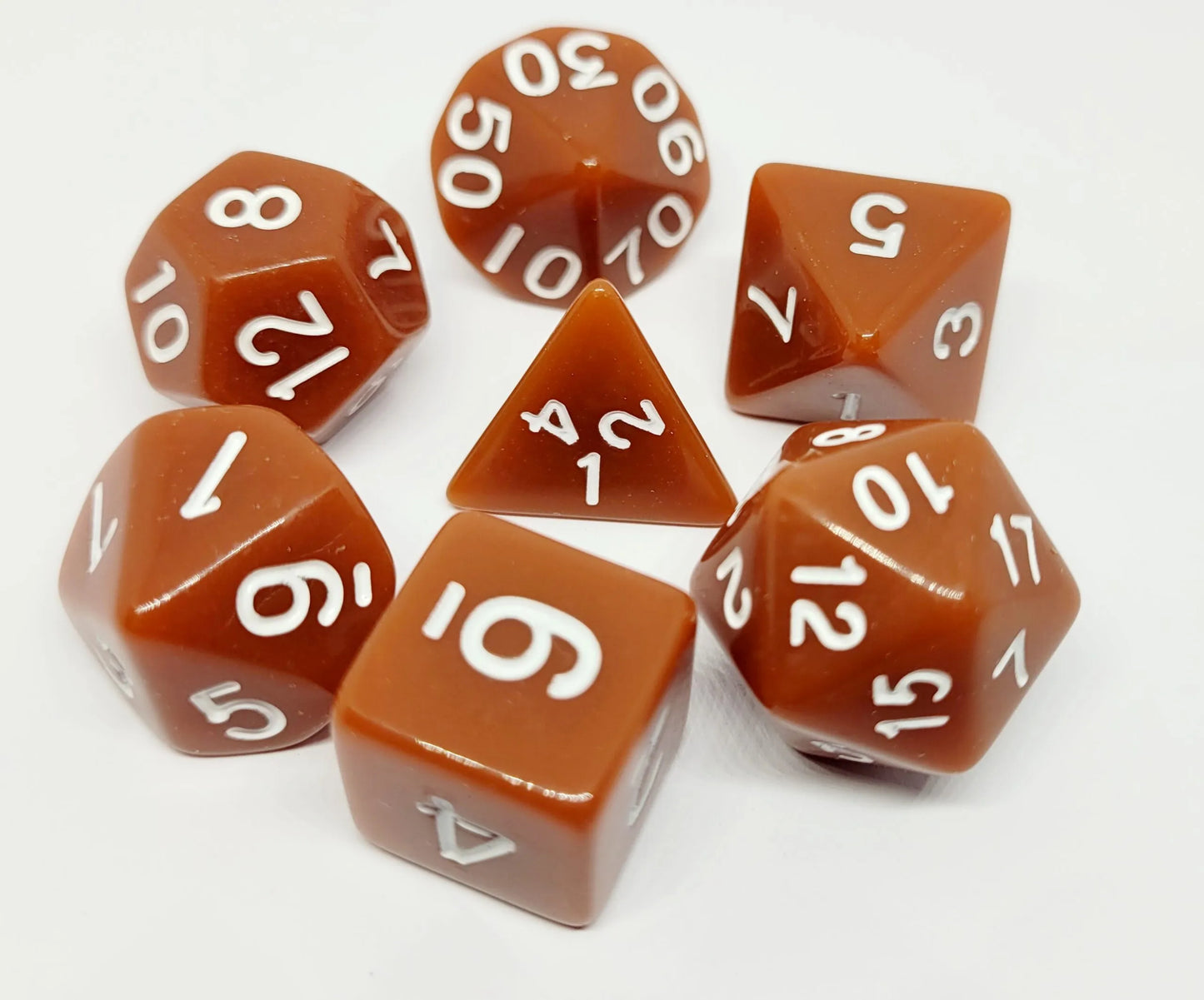 7-teiliges RPG Würfelset Opaque: Brown